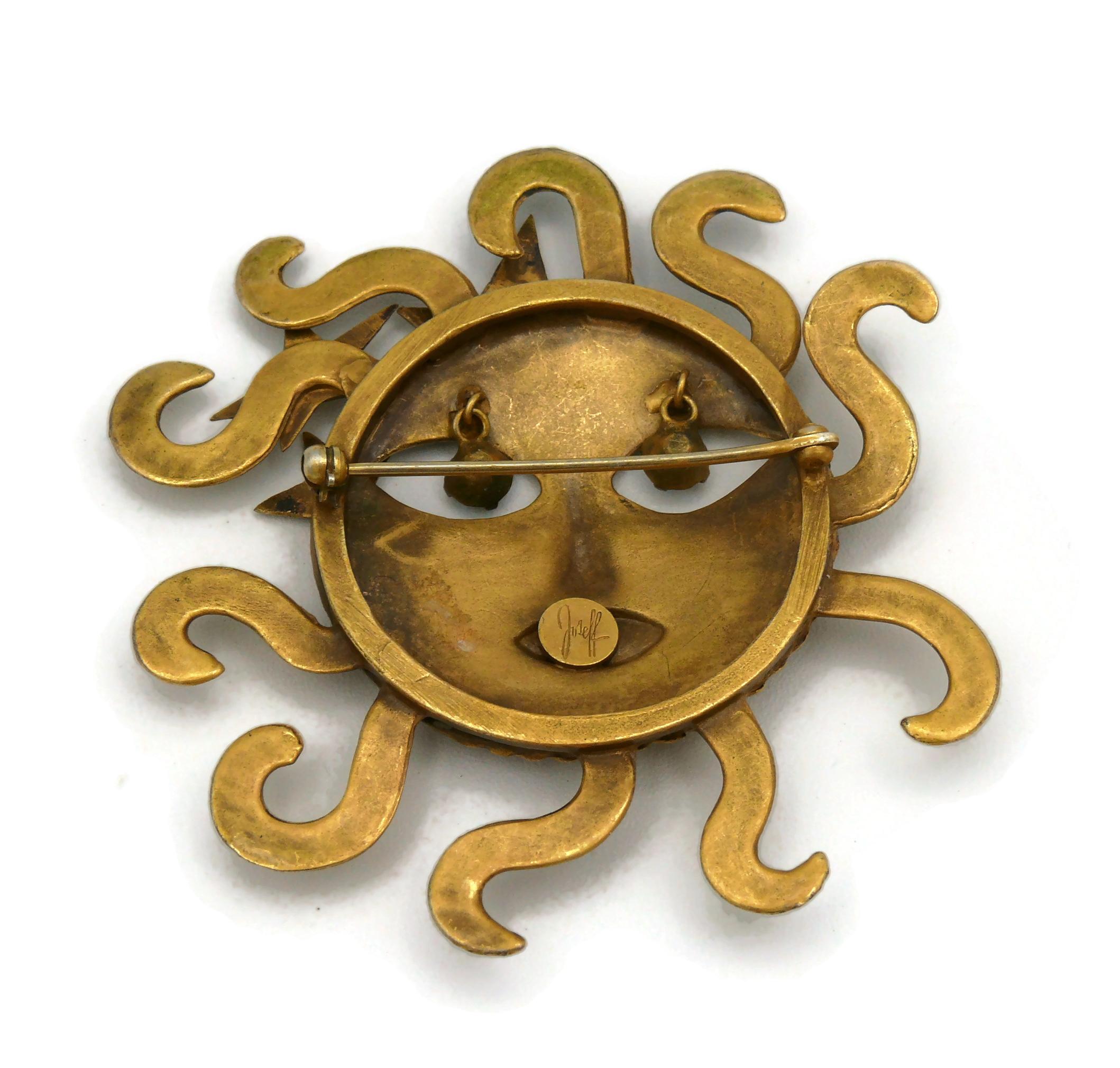 Joseff of Hollywood The Sun God Vintage Brooch 4