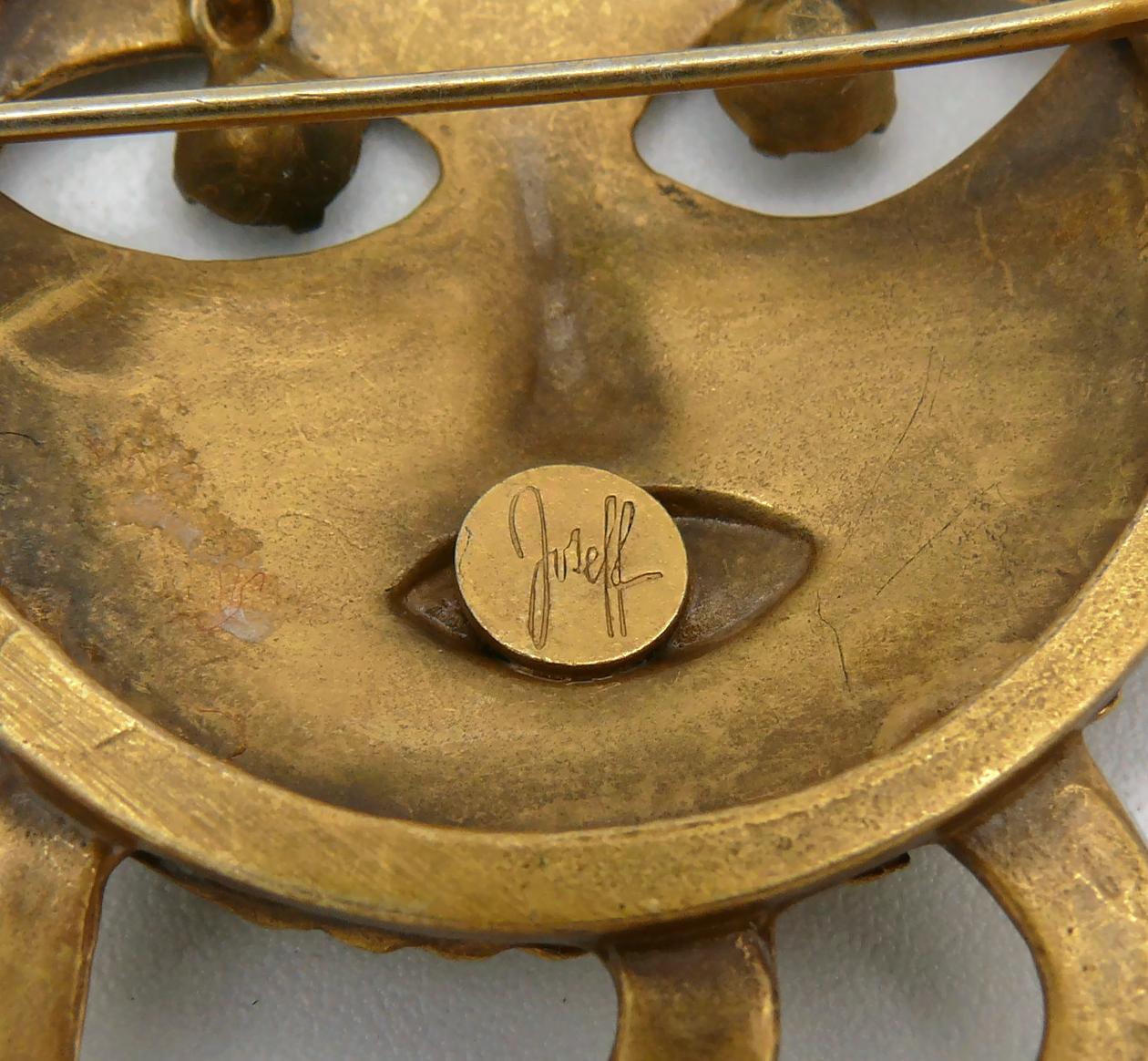 Joseff of Hollywood The Sun God Vintage Brooch 5