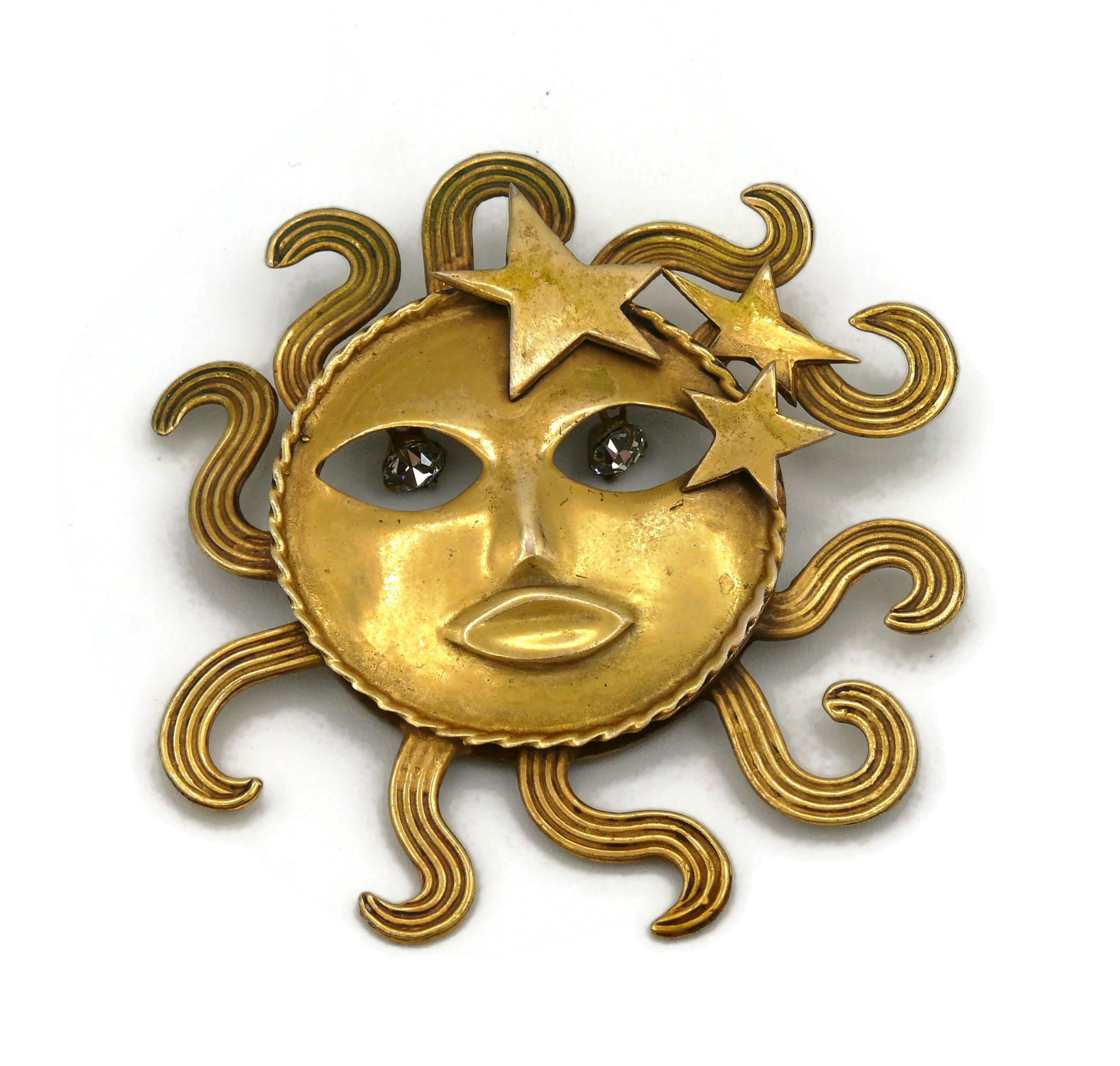 Joseff of Hollywood The Sun God Vintage Brooch In Fair Condition In Nice, FR