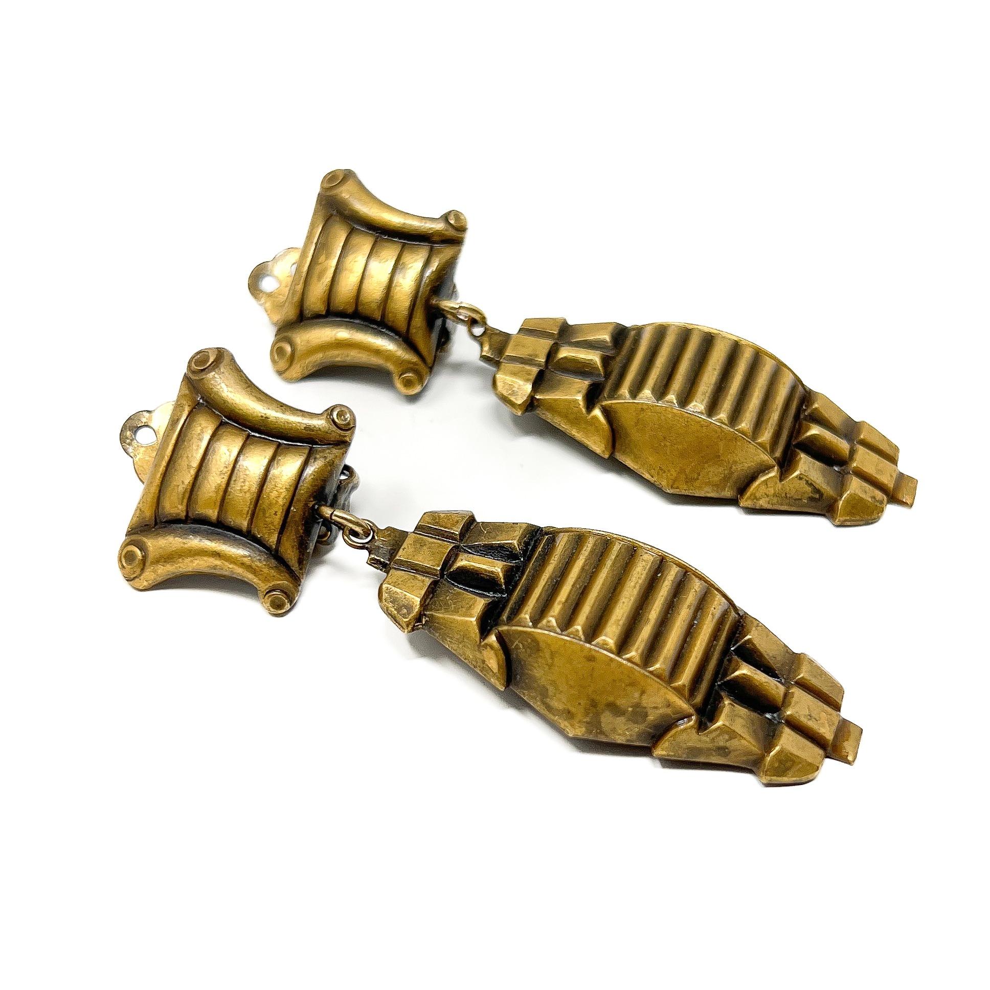 Joseff of Hollywood Vintage Art Deco Inspired Earrings For Sale 2