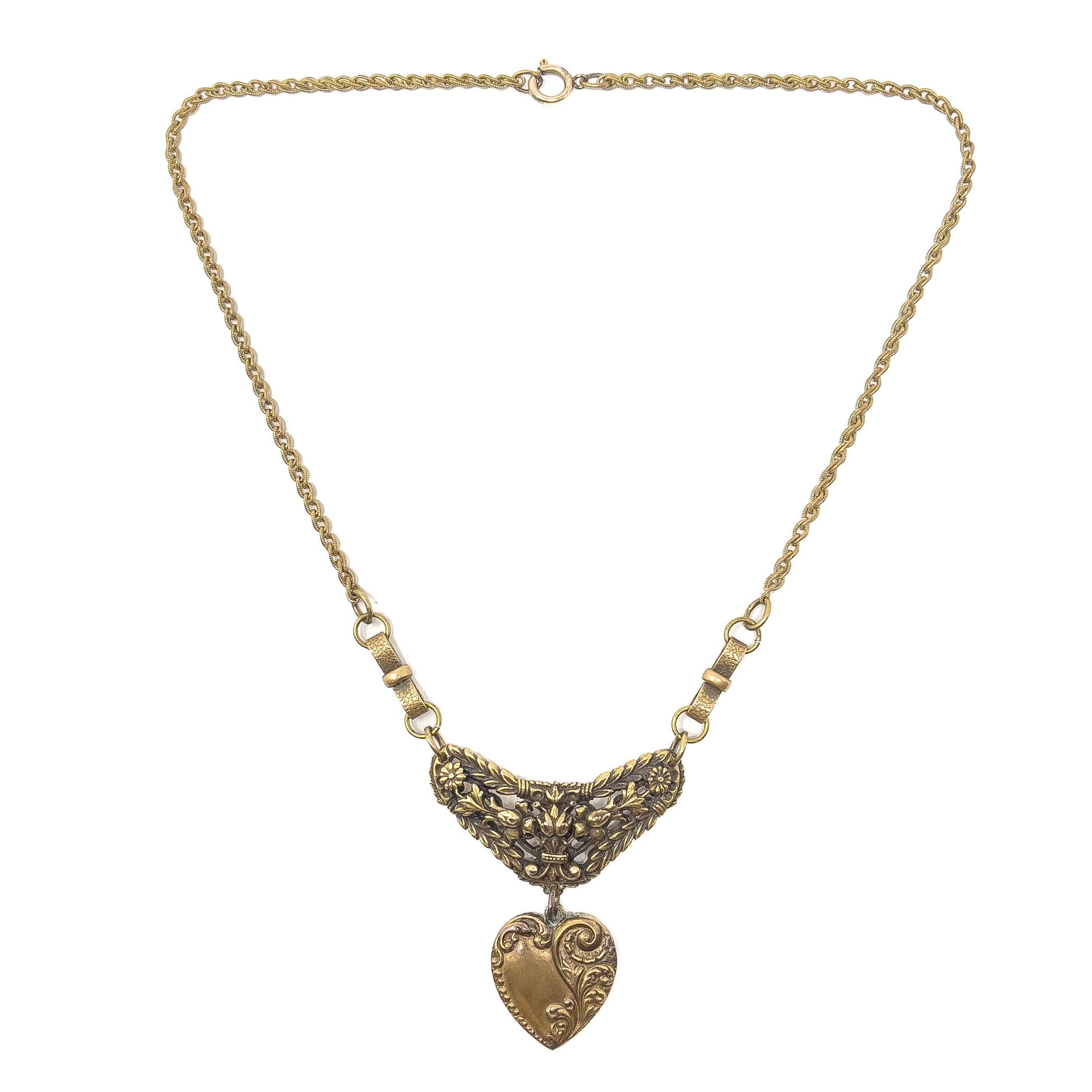 Women's Joseff of Hollywood Vintage Heart Pendant Necklace For Sale