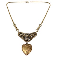 Joseff of Hollywood Vintage Heart Pendant Necklace