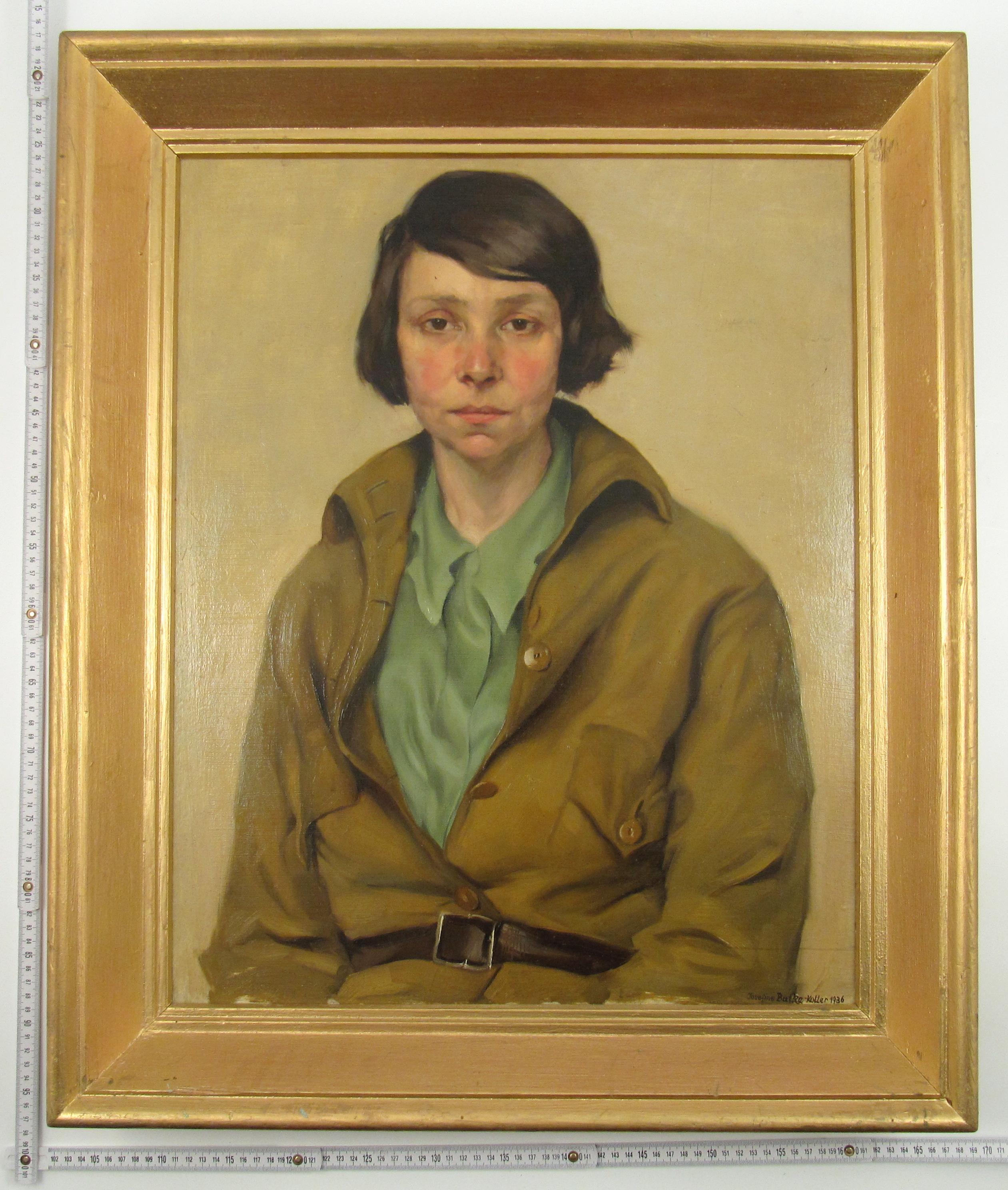Josefine Batke - Koller (Austrian, 1897-1976) Jewish Brigadist Oil Painting 1936 For Sale 2