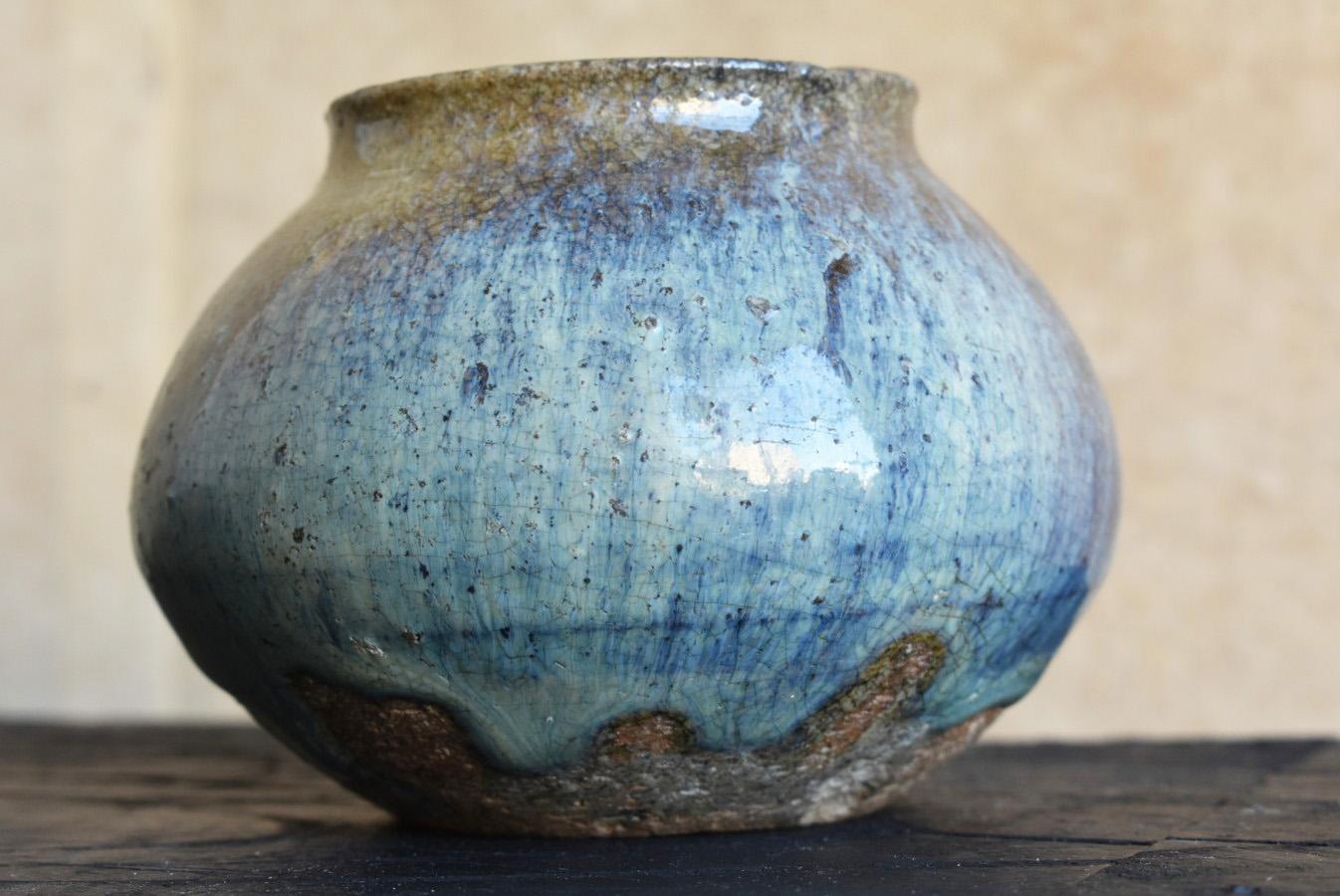 Joseon Dynasty Antique Pottery Small Jar / Beautifully Glazed Korean Vase 6