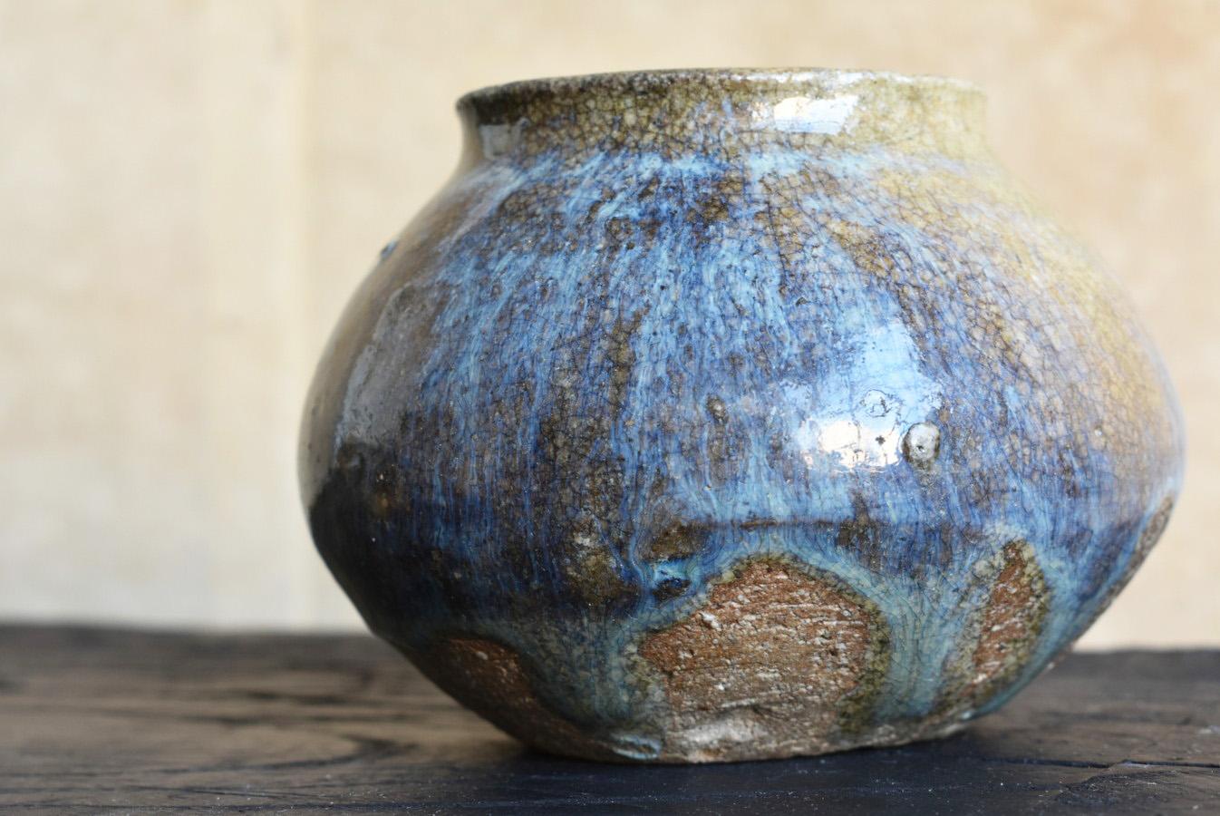 Joseon Dynasty Antique Pottery Small Jar / Beautifully Glazed Korean Vase 7