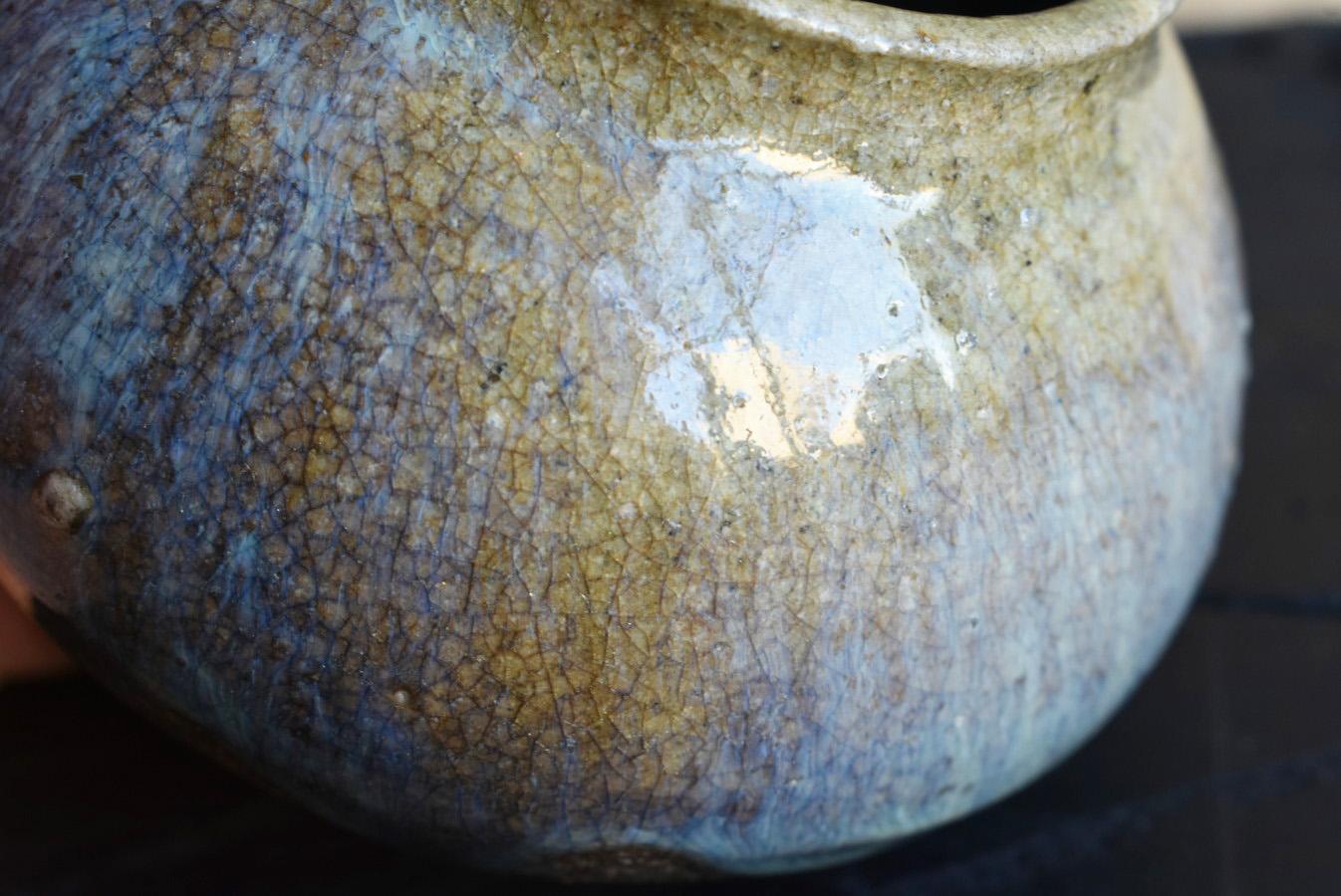Joseon Dynasty Antique Pottery Small Jar / Beautifully Glazed Korean Vase 12