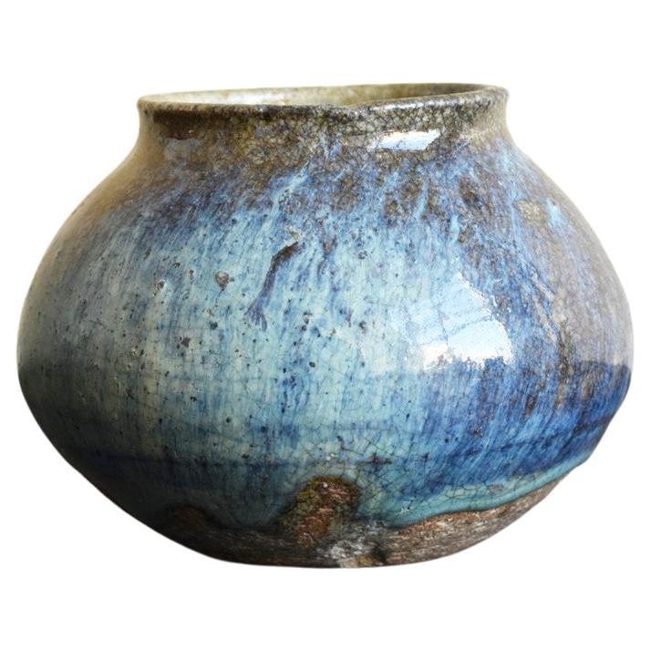 Joseon Dynasty Antique Pottery Small Jar / Beautifully Glazed Korean Vase