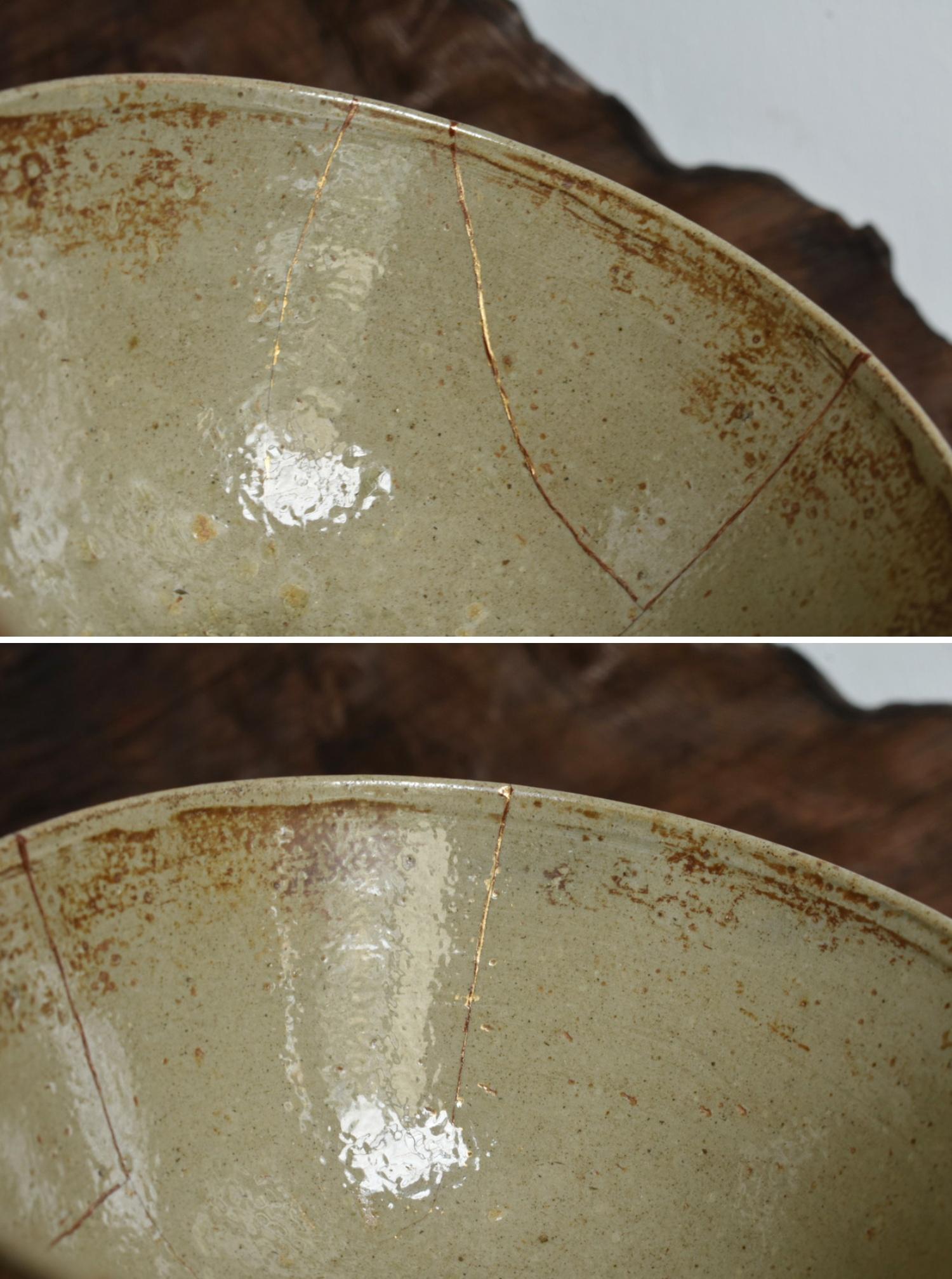 Joseon Dynasty Antique Tea Bowl/1600s/Beautiful Kintsugi Bowl/Wabisabi Pottery 3