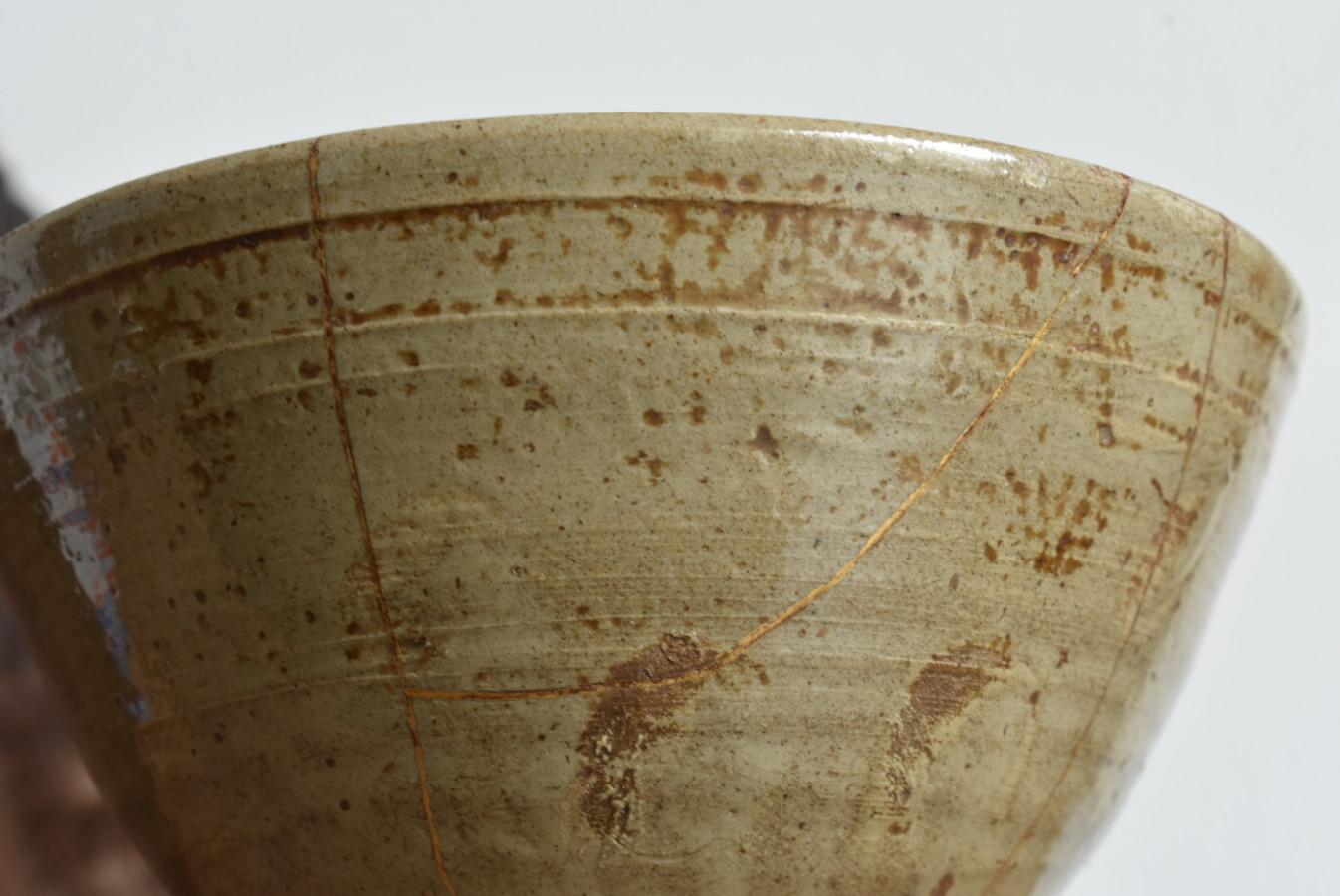 Joseon Dynasty Antique Tea Bowl/1600s/Beautiful Kintsugi Bowl/Wabisabi Pottery 7