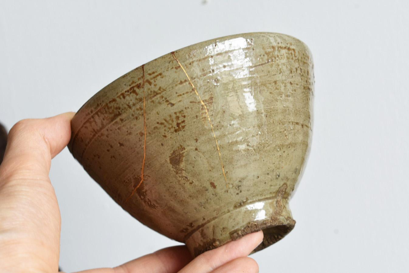 Joseon Dynasty Antique Tea Bowl/1600s/Beautiful Kintsugi Bowl/Wabisabi Pottery 11