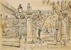 Litografia sobre papel - A las puertas del parque - Tiraje: 1/250
