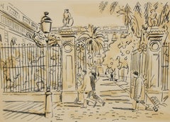 Litografia sobre papel - A las puertas del parque - Tiraje : 8/250