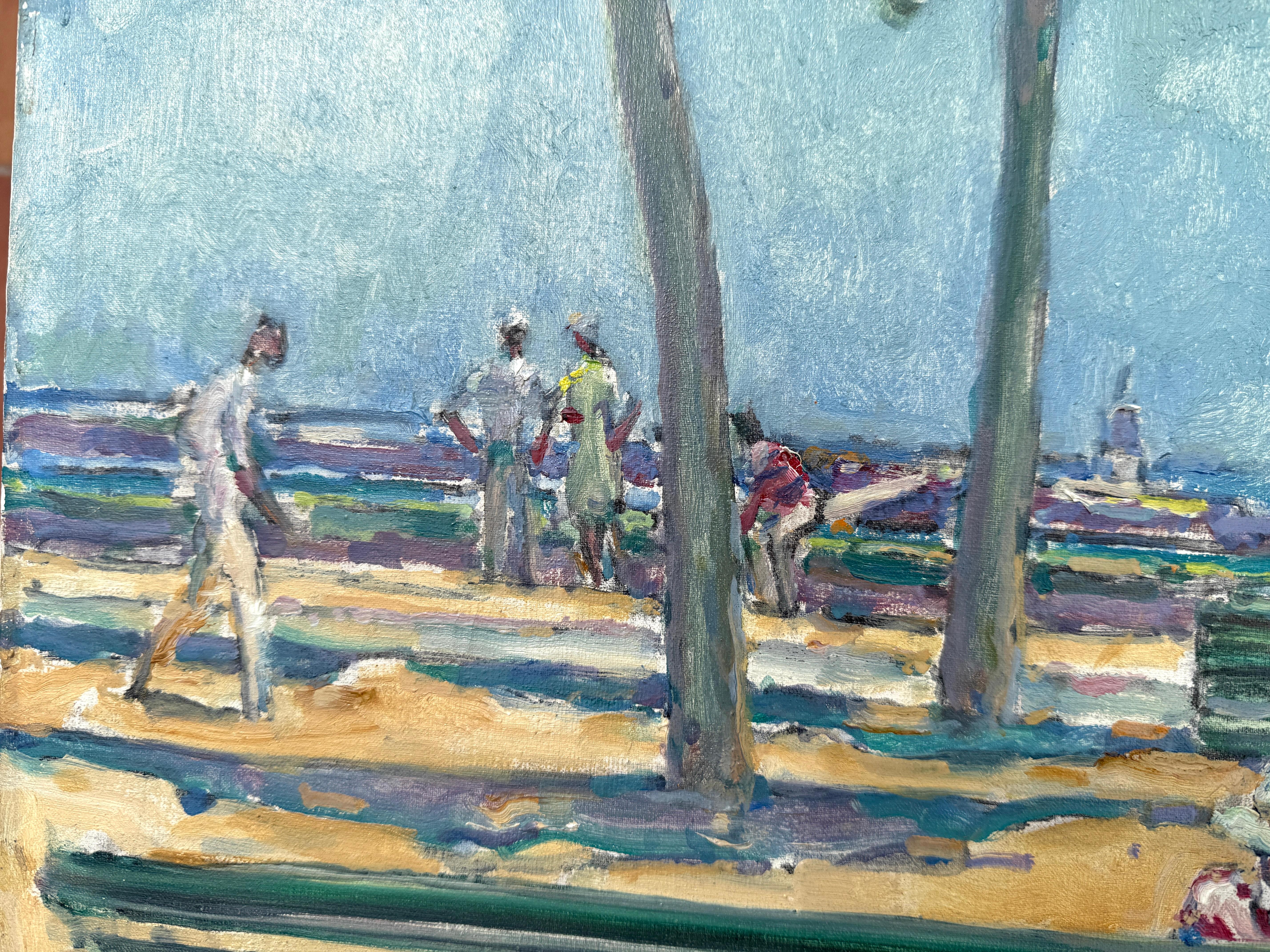 Promenade in Sant Feliu de Guíxols Spanien (Fauvismus), Painting, von Josep Amat
