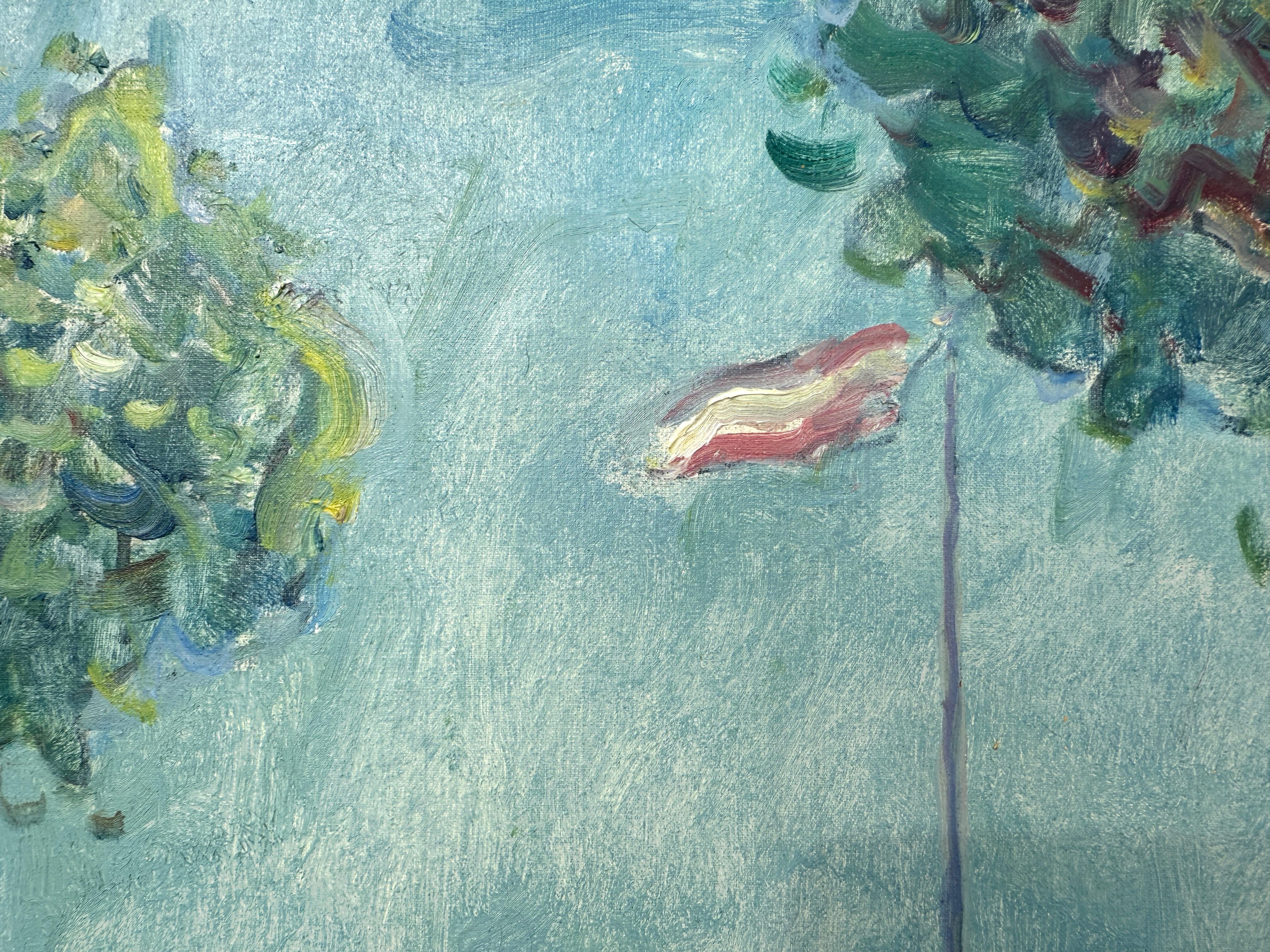 Titel: Promenade in Sant Feliu de Guíxols

Künstler: Josep Amat Pagès (Barcelona, 1901 - 1991)

Technik: Öl auf Leinwand

Abmessungen: 50 x 65 cm (ungefähr 19,7 x 25,6 Zoll)

Unterlage: Leinwand auf einem hölzernen Keilrahmen montiert

Unterschrift:
