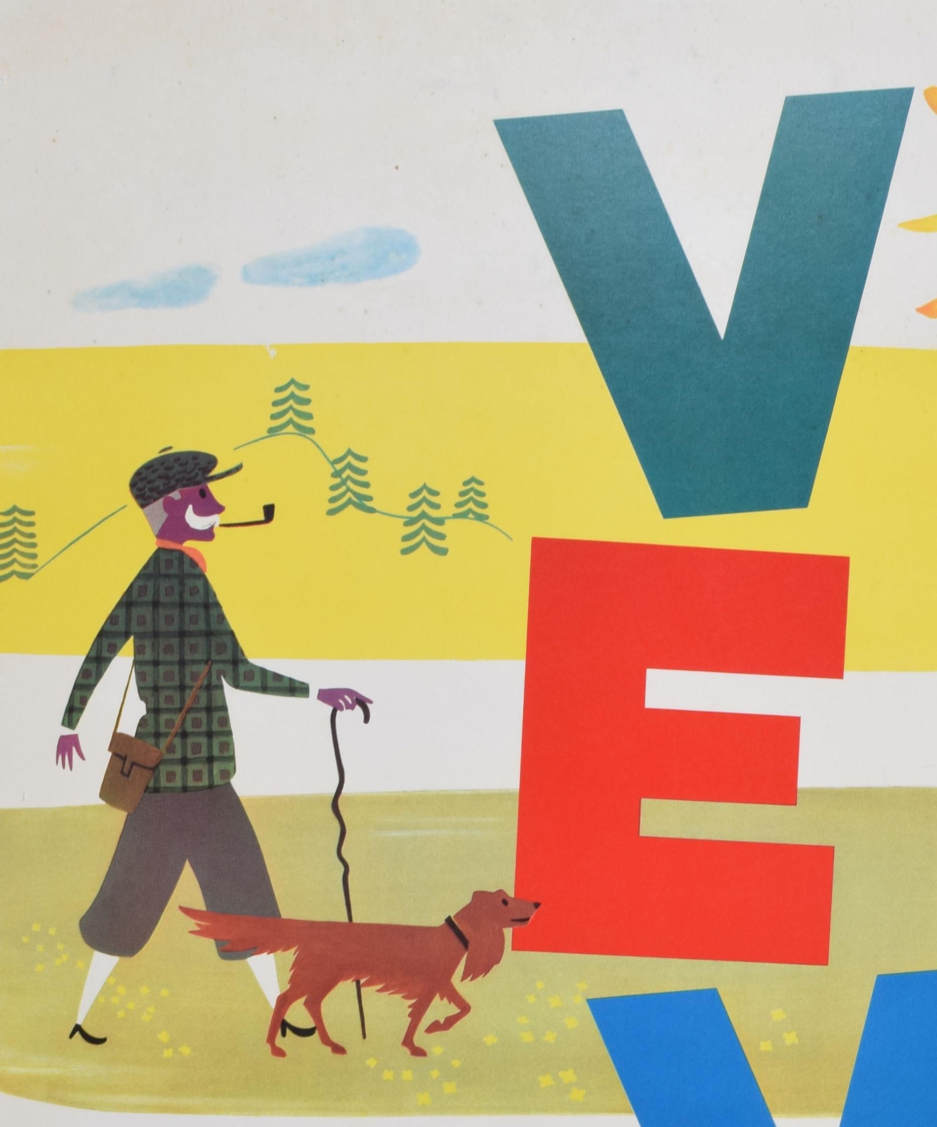 Vevey Suiza en verano cartel vintage original de Josep Artigas Ojeda en venta 2