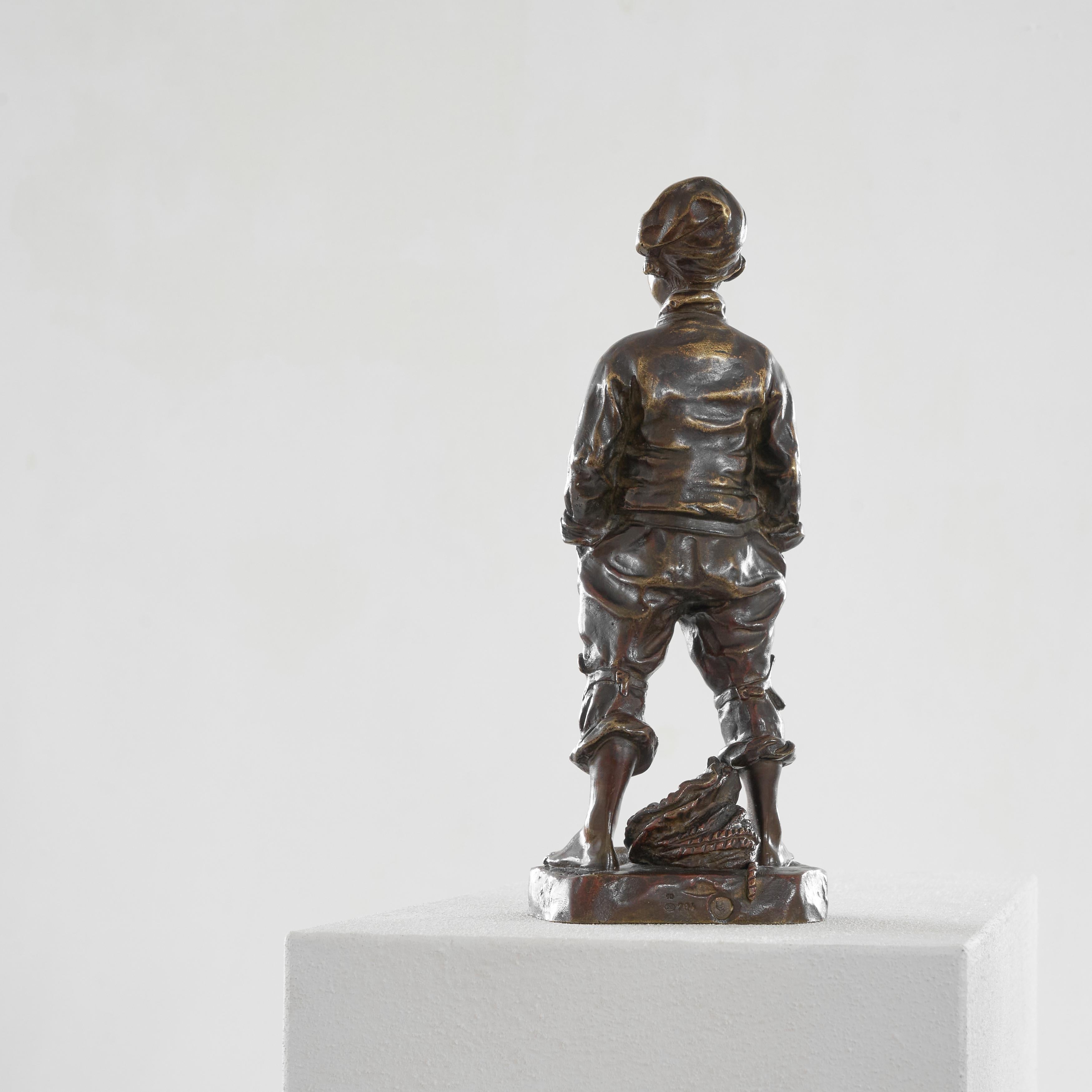 Josép Cardona i Furró Bronze Sculpture of a Boy In Good Condition For Sale In Tilburg, NL