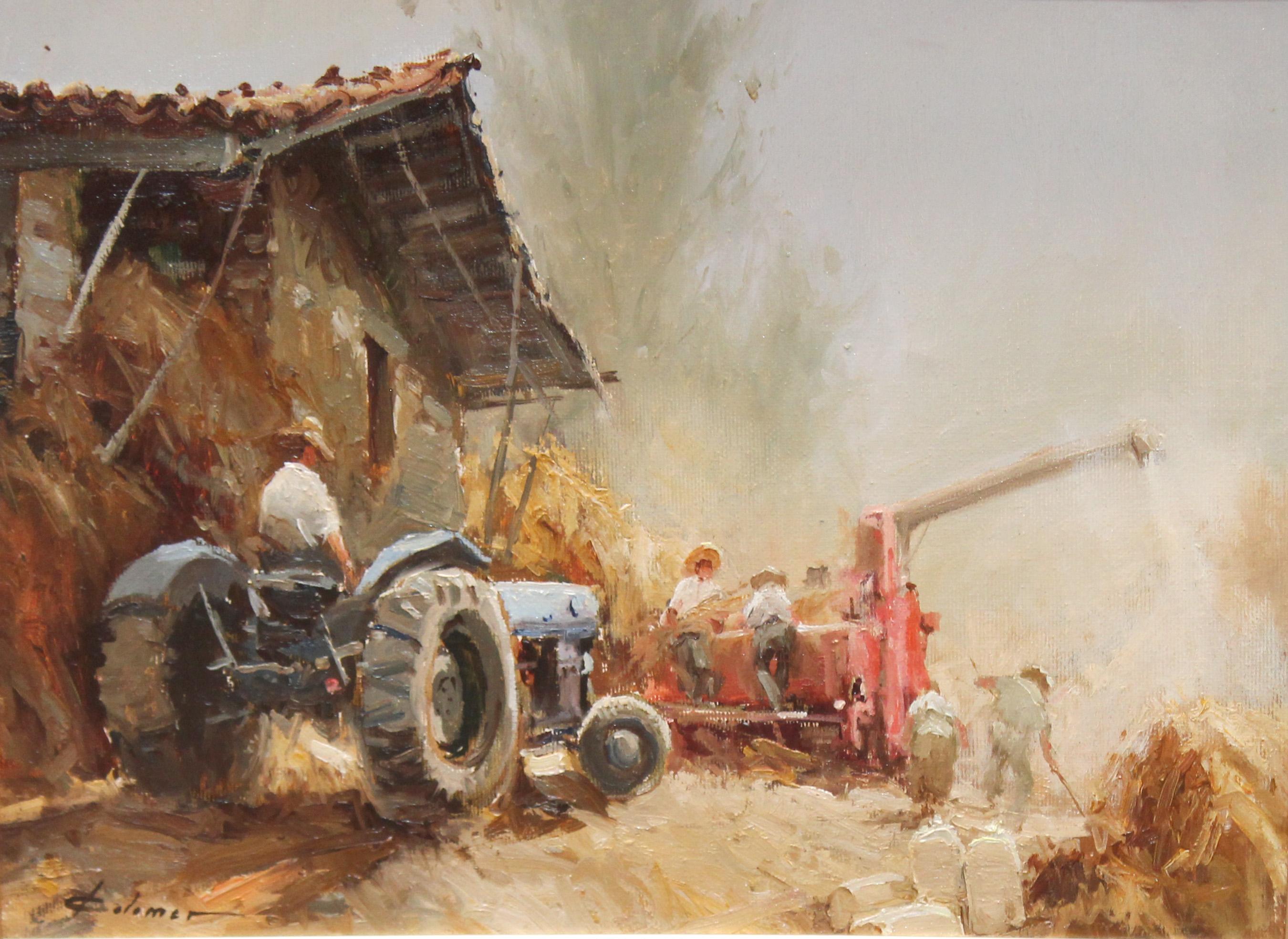 Josep Colomer Comas Landscape Painting – Óleo sobre tela - Escena rural