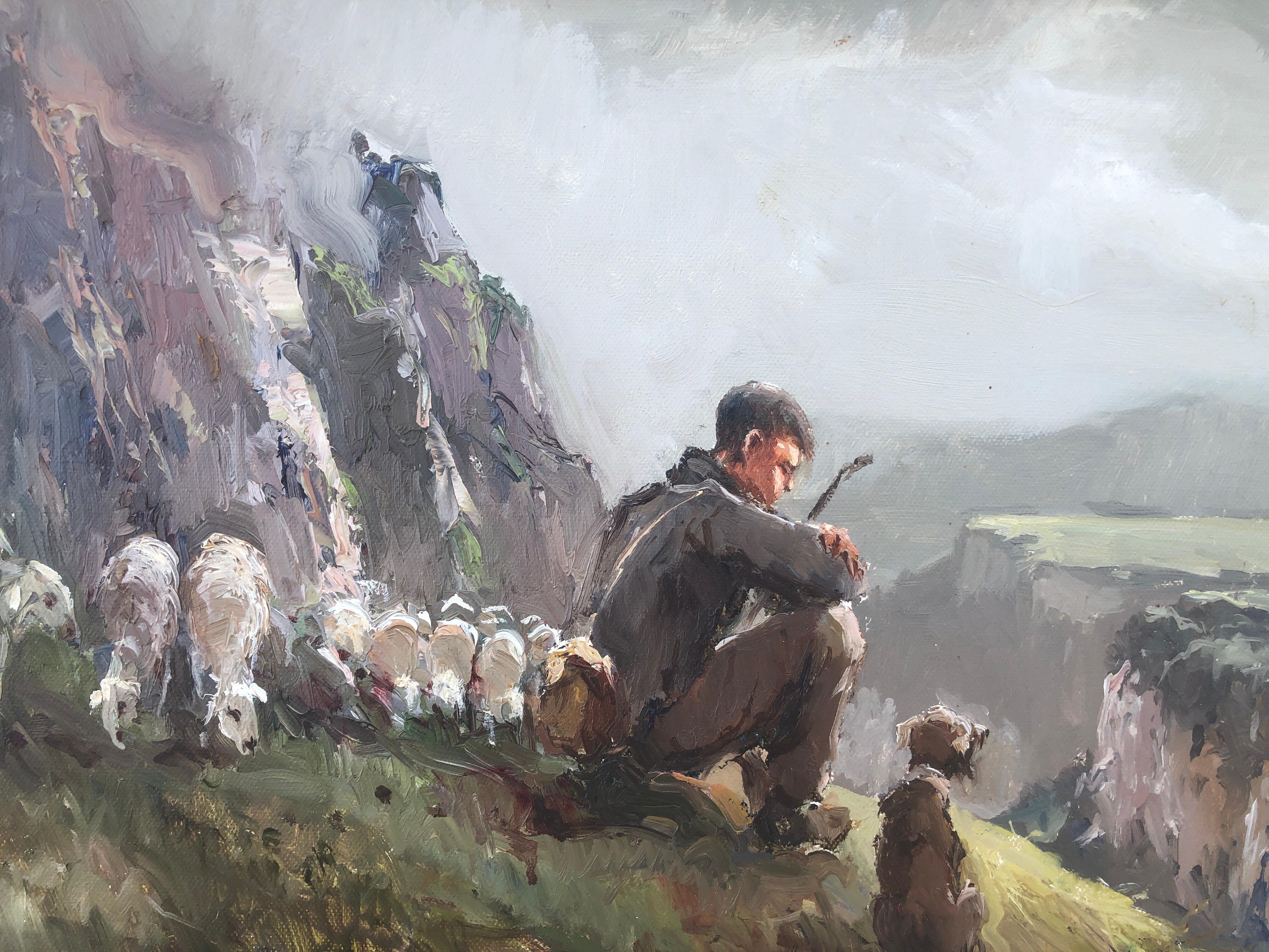 Josep Colomer Comas (1935-2003) - The sheep shepherd - Oil on canvas
Signed lower right
Oil measures 36x46 cm.
Frameless.

Josep Colomer was an important landscaper at the Olot School, a teacher of painters such as Hidalgo Portero or his son, Fermín