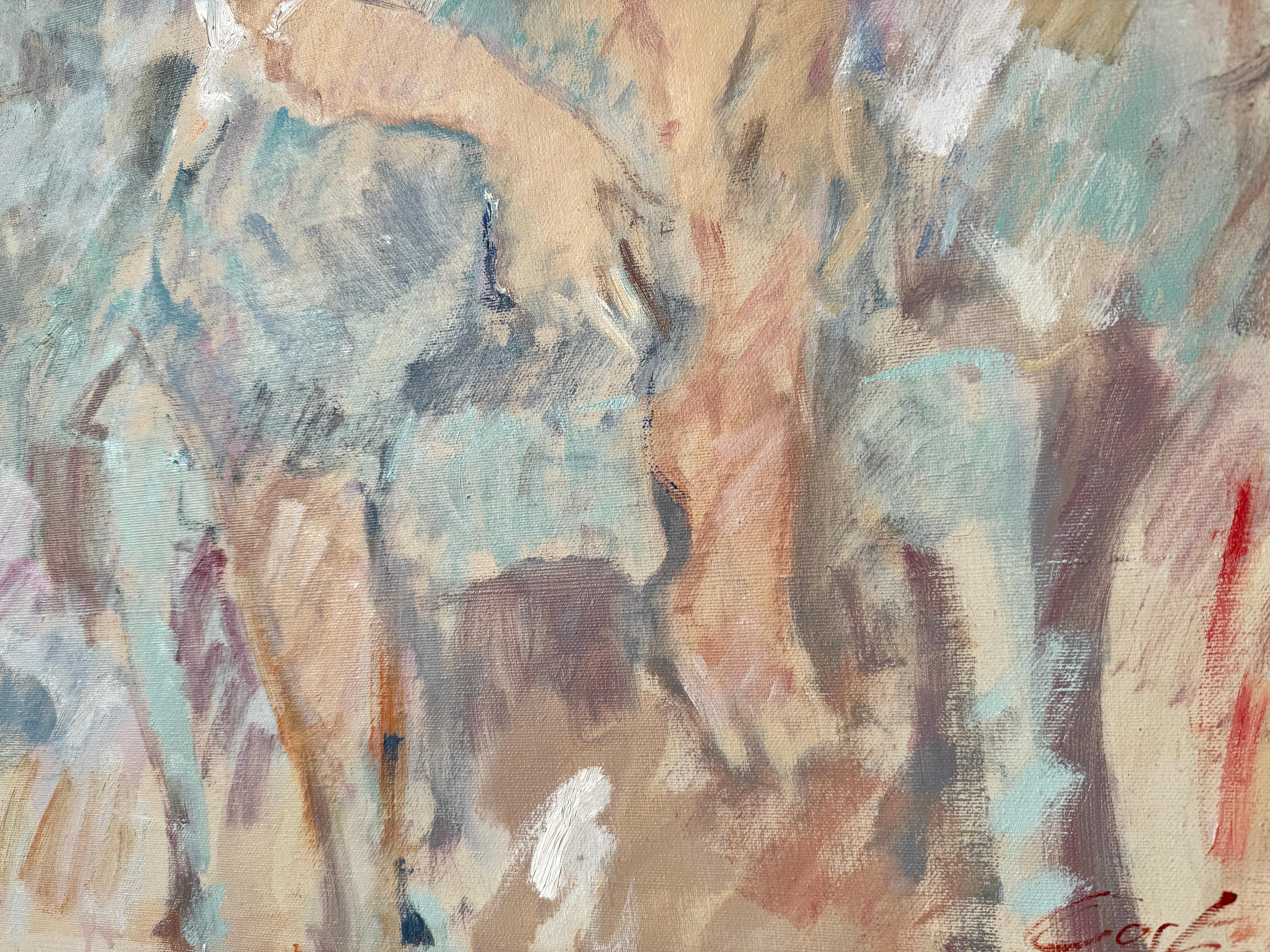 Afternoon mit Familie, Öl auf Leinwand, Gemälde (Impressionismus), Painting, von Josep Costa Vila