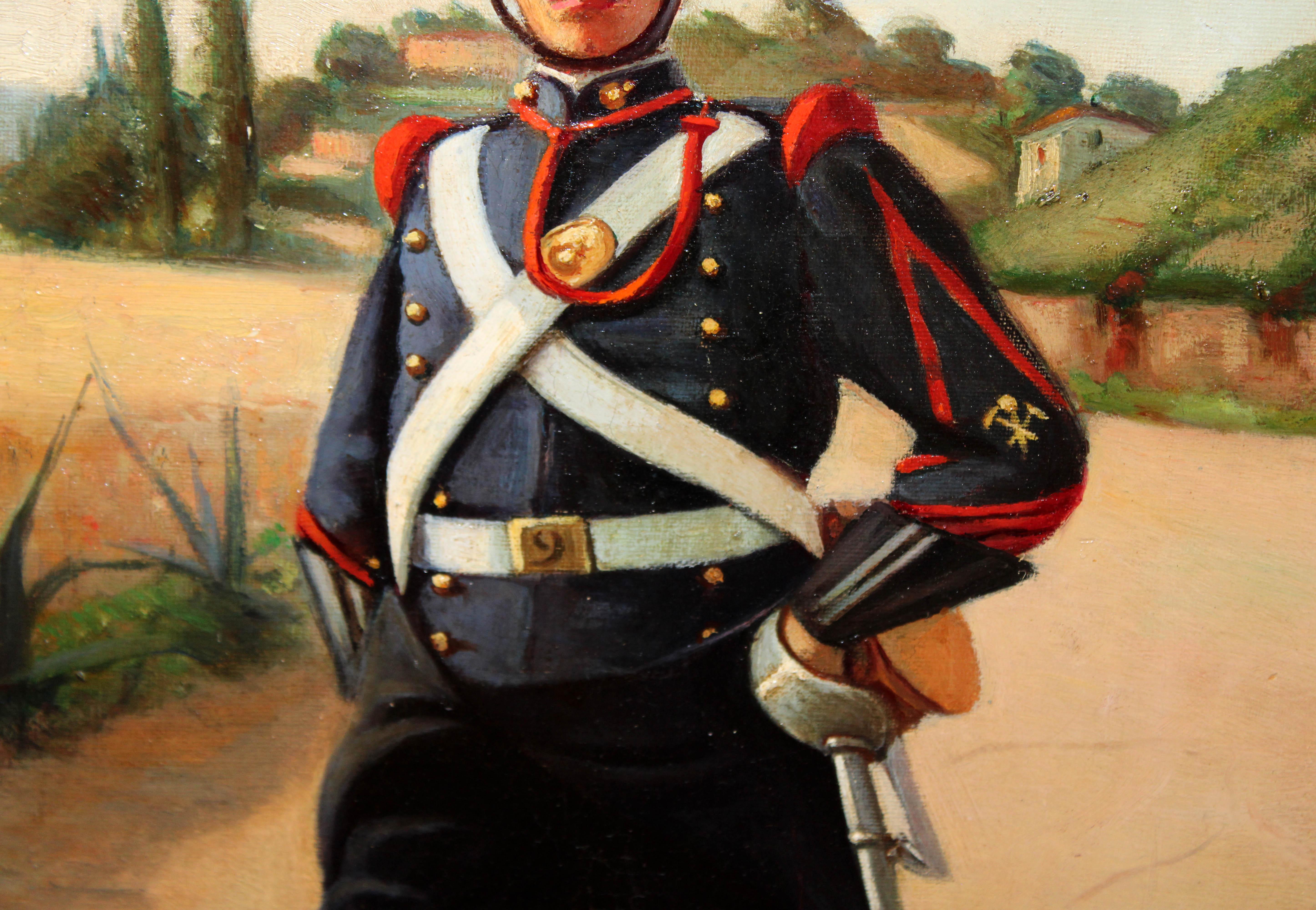 Militar - Óleo sobre tela For Sale 1
