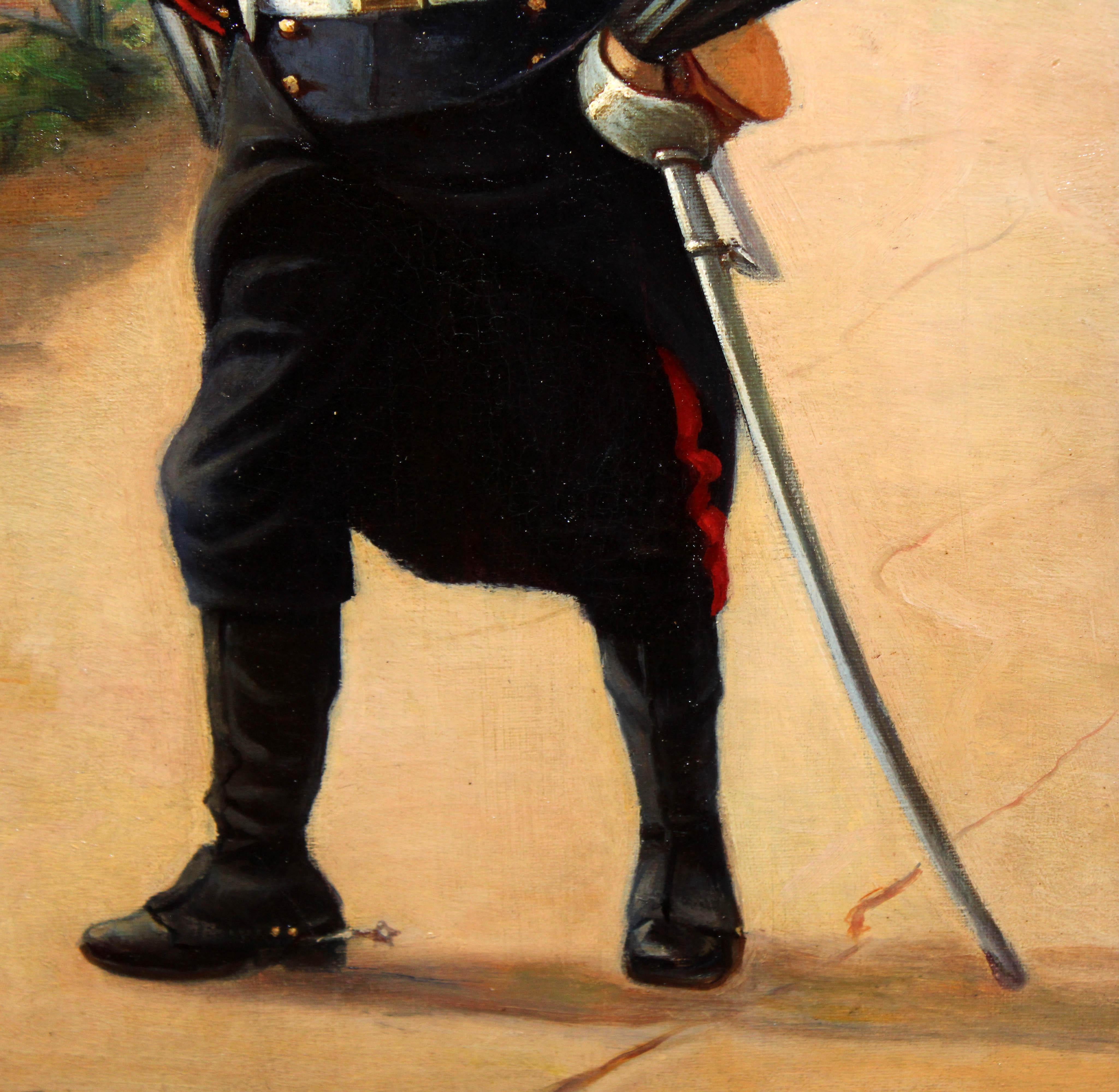 Militar - Óleo sobre tela For Sale 2