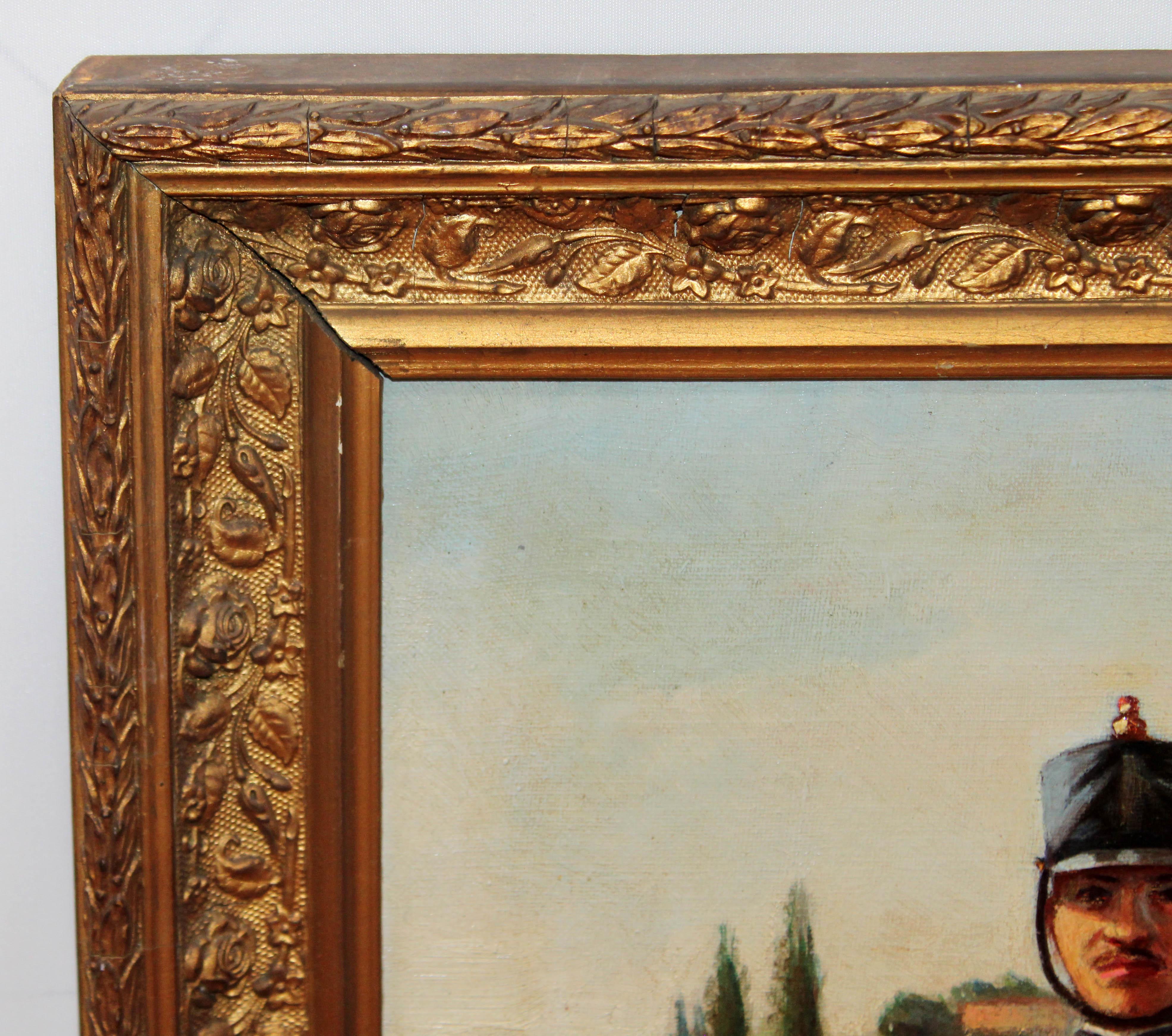 Militar - Óleo sobre tela For Sale 5