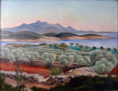 "Gerona Landscape", 20th Century Oil on Canvas by Catalan Artist Josep de Togores