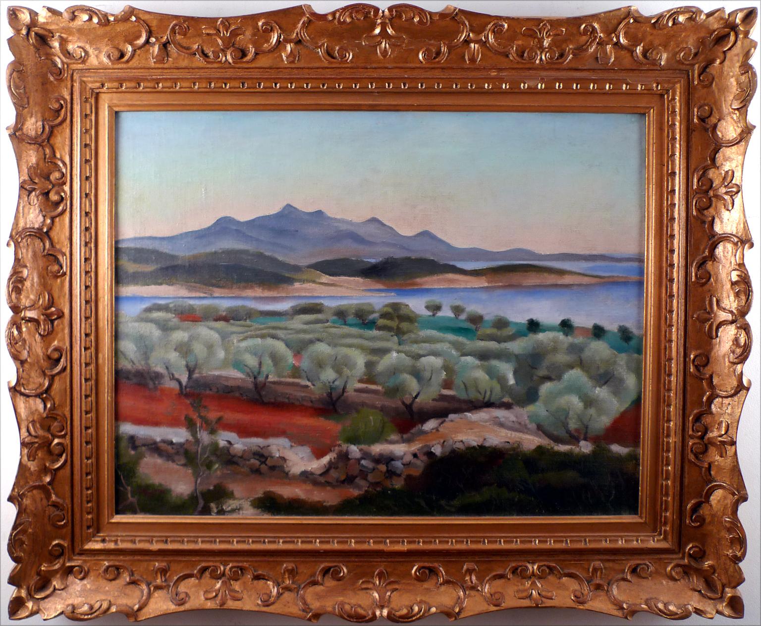 "Gerona Landscape",20th Century Oil on Canvas by Catalan Artist Josep de Togores