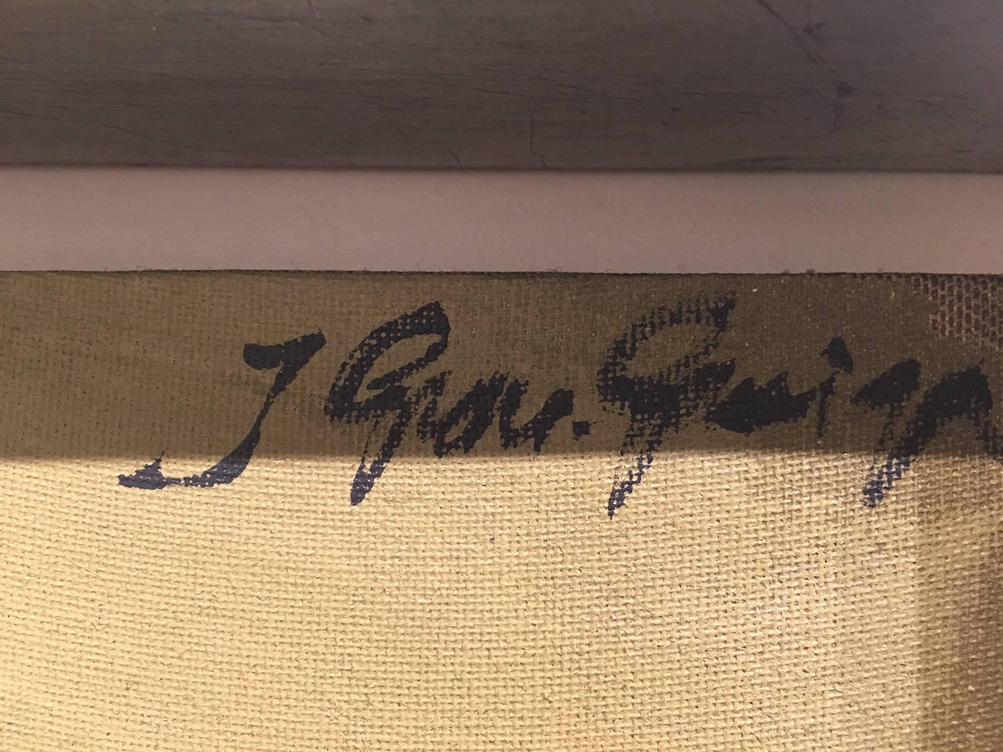 Grau Garriga  6Textile  Thread Spools  Green  Ocher  Collage. abstract For Sale 2