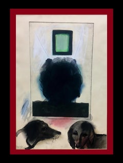 Grau Garriga   Vertical    Perro   pintura original en técnica mixta sobre papel