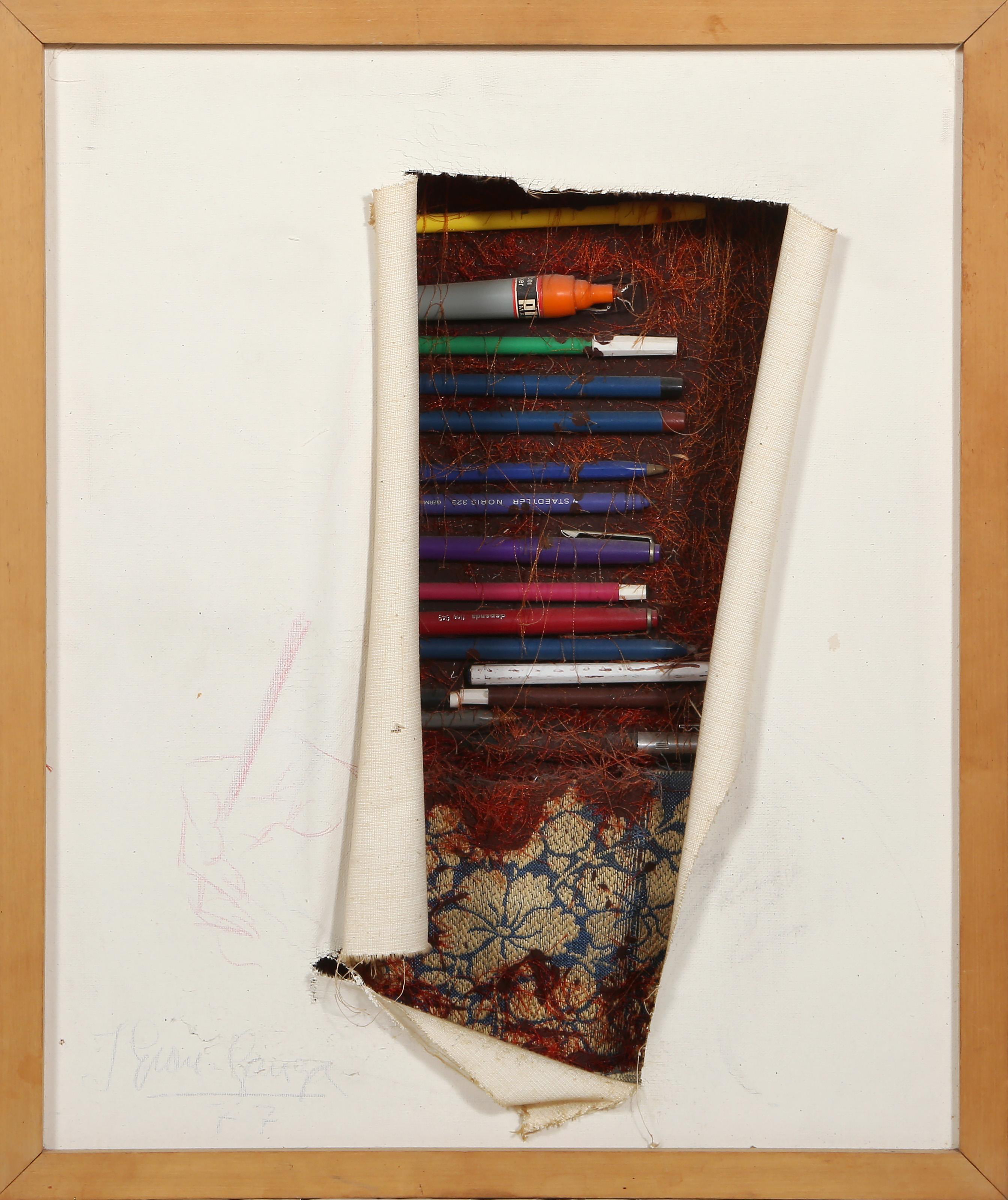 Josep Grau-Garriga, spagnolo (1929 - 2011) - Senza titolo, Anno:  1977, Medio:  Collage e tecnica mista, firmato e datato a matita, Dimensioni:  19,25 x 16,25 x 3,5 pollici (48,9 x 41,28 x 8,89 cm), Dimensioni della cornice:  17,75 x 14,75 pollici,