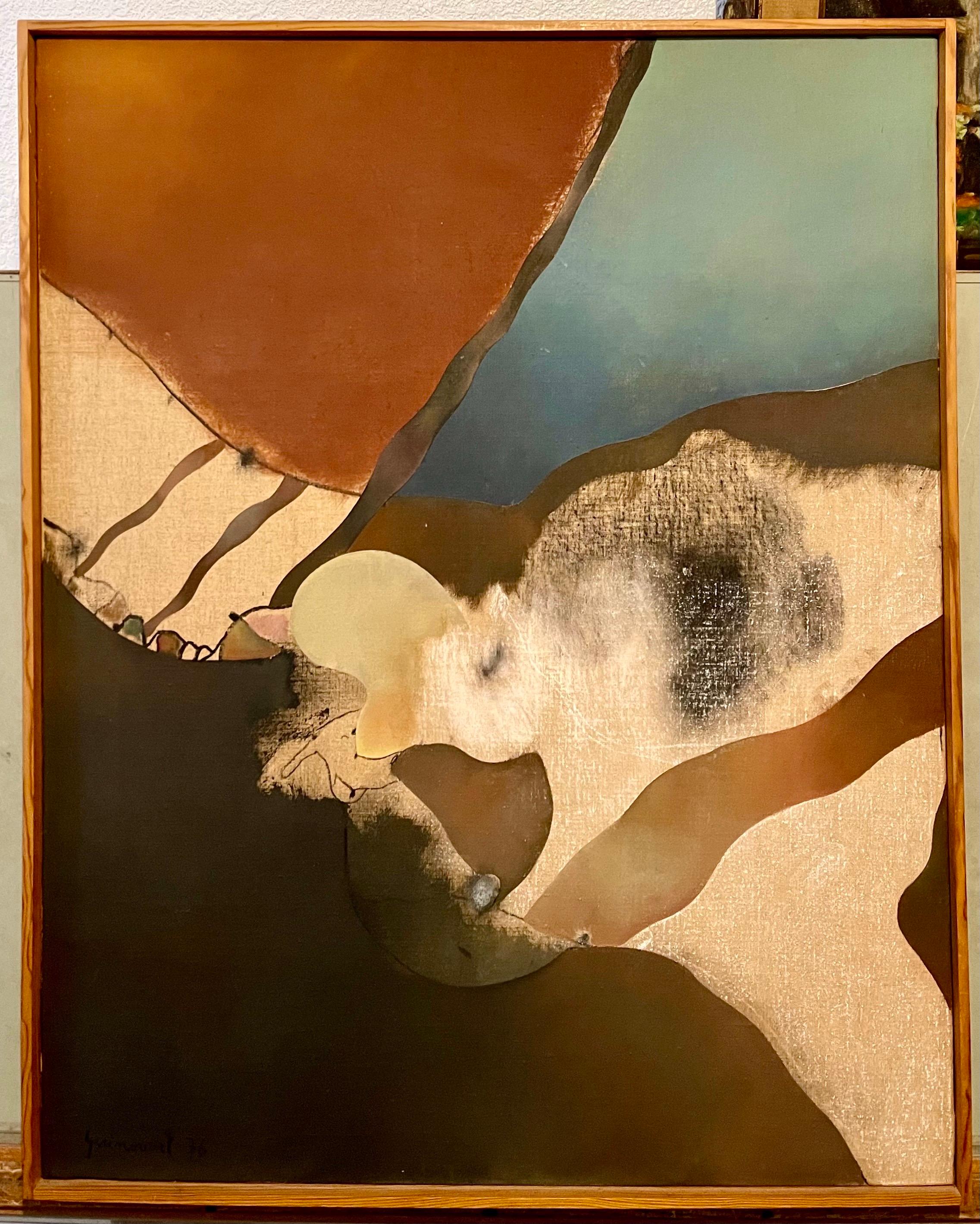 Pittura ad olio astratta catalana Josep Guinovart dalla Galleria Joan Prats in vendita 8