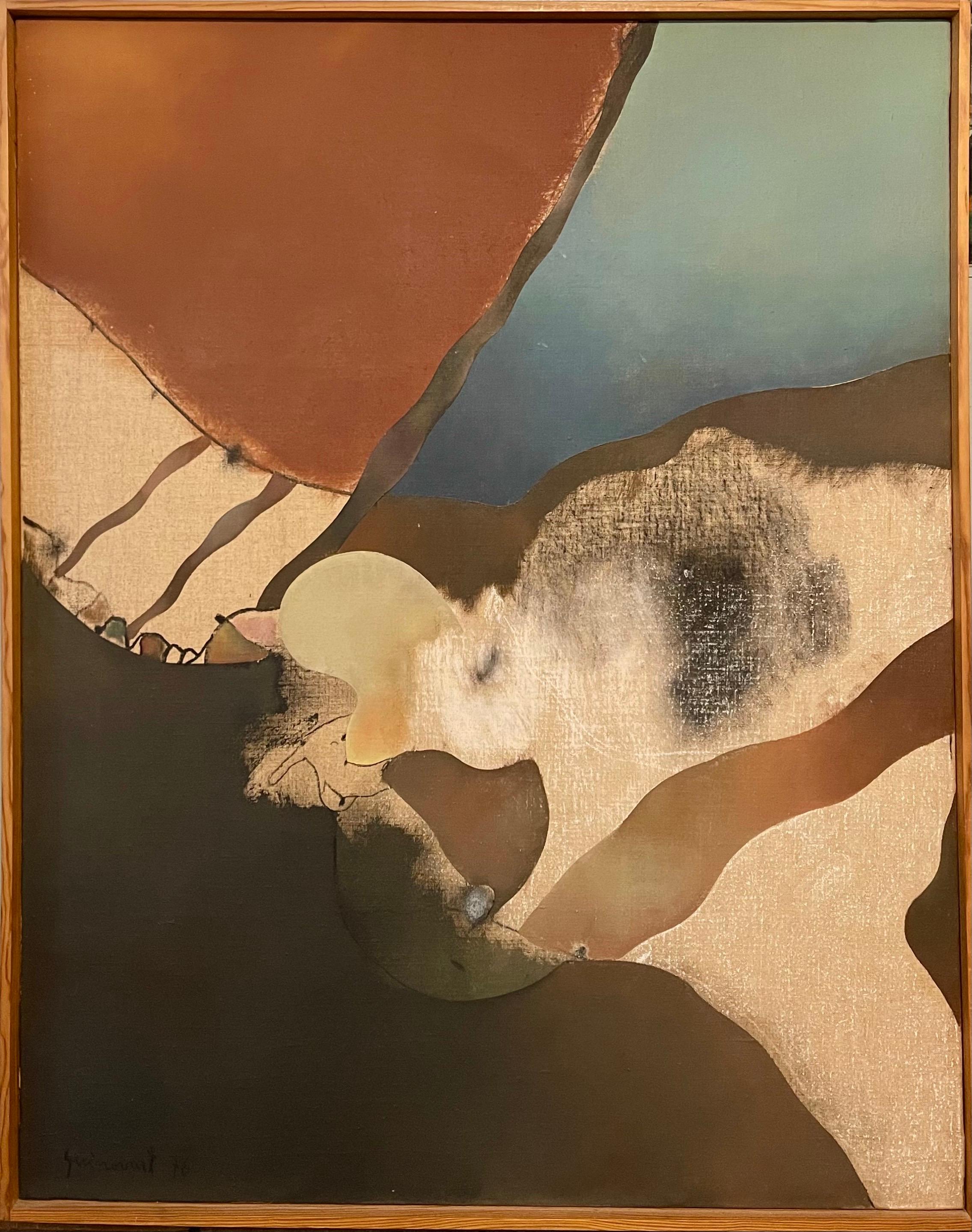 Pittura ad olio astratta catalana Josep Guinovart dalla Galleria Joan Prats in vendita 9