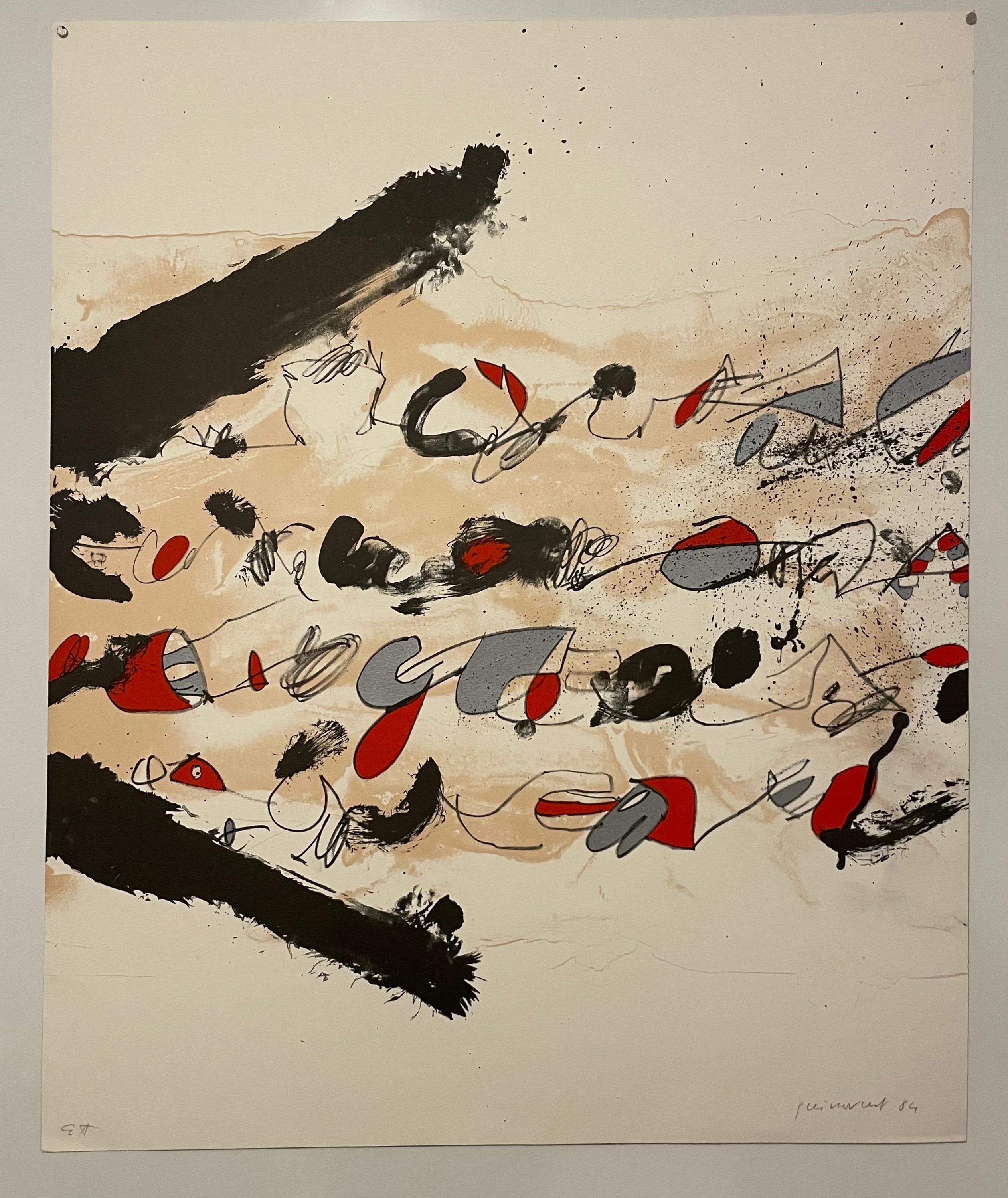 Arte astratta latino-americana Litografia catalana spagnola Josep Guinovart New York in vendita 1