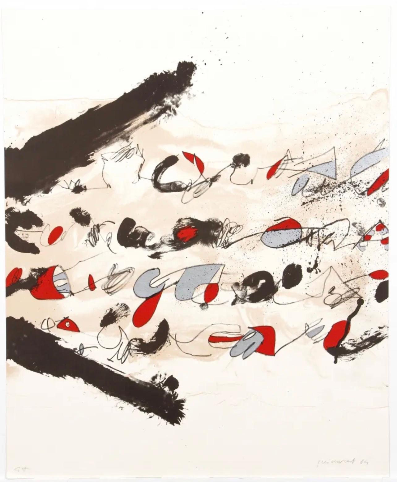 Abstract Print di Josep Guinovart Bertrán - Arte astratta latino-americana Litografia catalana spagnola Josep Guinovart New York