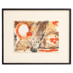 Josep Guinovart, «Composición abstracta en color», litografía enmarcada sobre papel, 1999