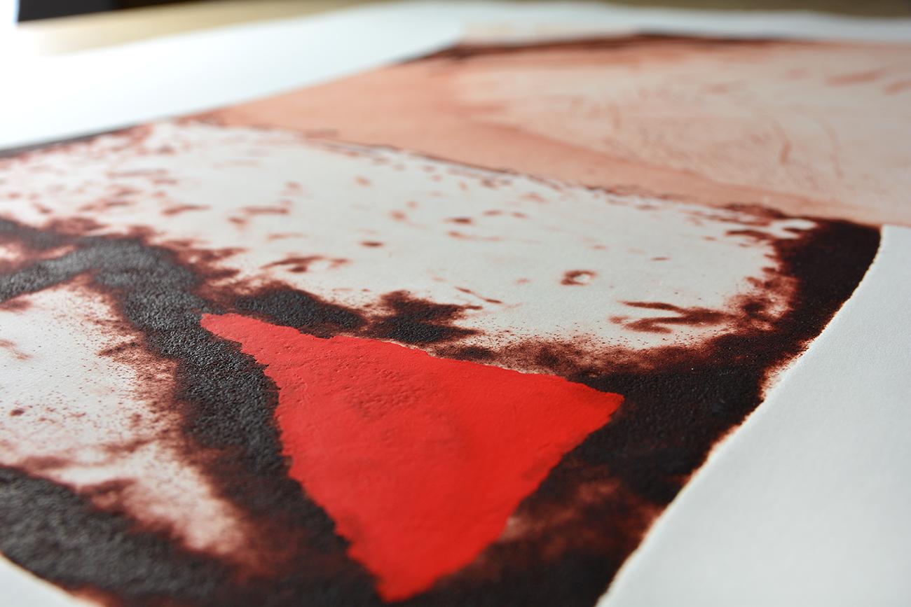 Josep Guinovart IMATGES I TERRA Astrazione contemporanea spagnola colorata a mano - Abstract Print Beige di Josep Guinovart Bertrán