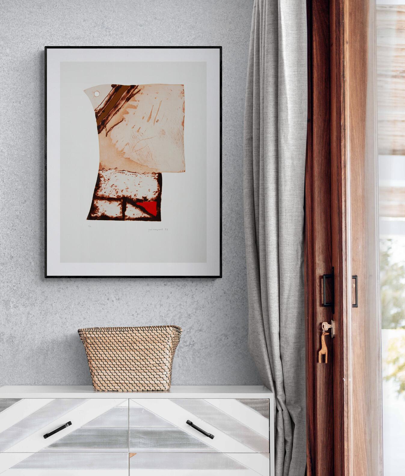 Josep Guinovart IMATGES I TERRA Astrazione contemporanea spagnola colorata a mano in vendita 2