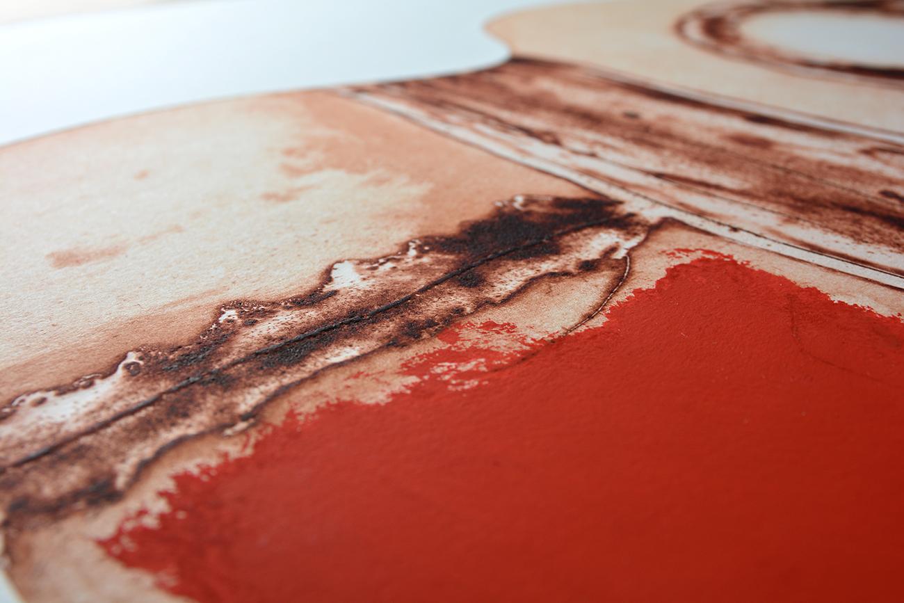 Josep Guinovart IMATGES I TERRA II Astrazione contemporanea spagnola colorata a mano - Print Astratto di Josep Guinovart Bertrán