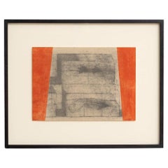 Lluis Lleó, «Abstract Orange, Black Beige Composition», litografía, 1999, enmarcada
