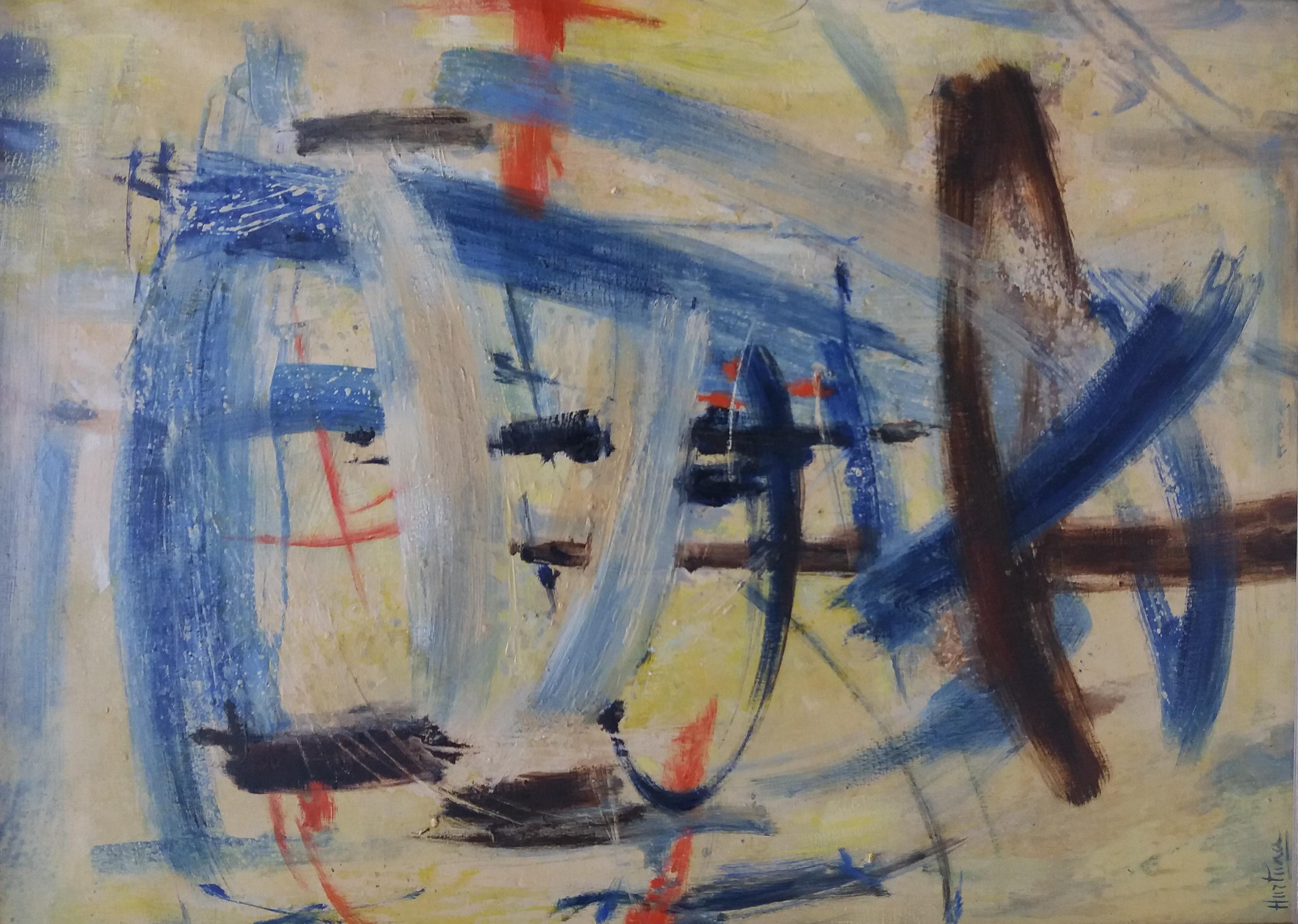 Hurtuna 9 Composicion  original abstract oil canvas  1969 painting 3
