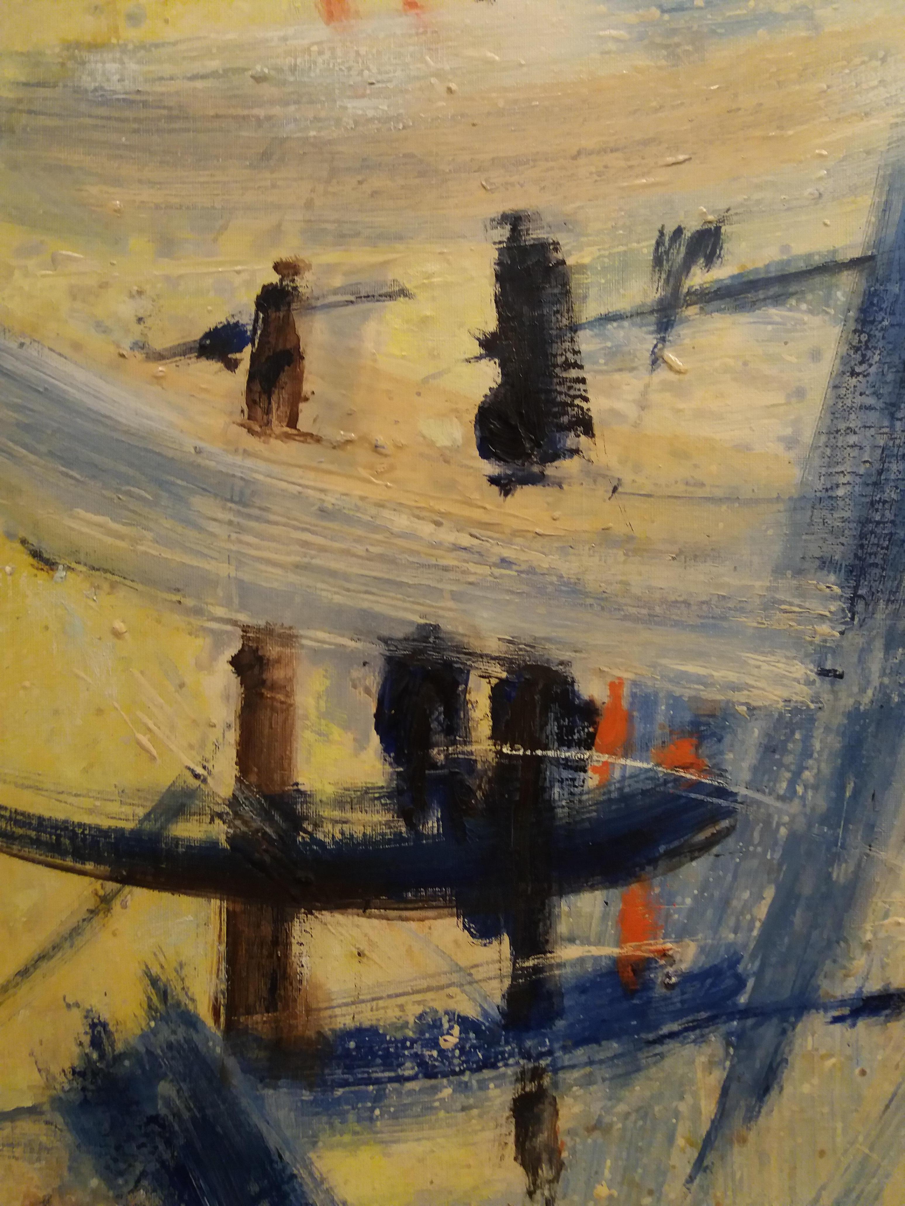 Hurtuna Composicion  tela astratta originale ad olio  Quadro del 1969 - Painting di Josep Hurtuna Giralt