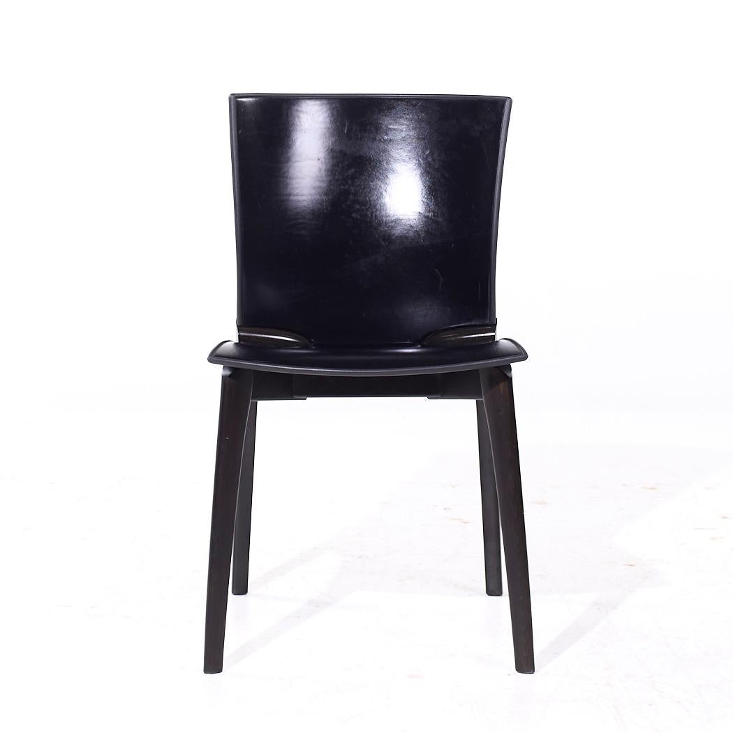 Josep Lluscà for Cassina Cos MCM Italian Leather Dining Chairs - Set of 6 Bon état - En vente à Countryside, IL