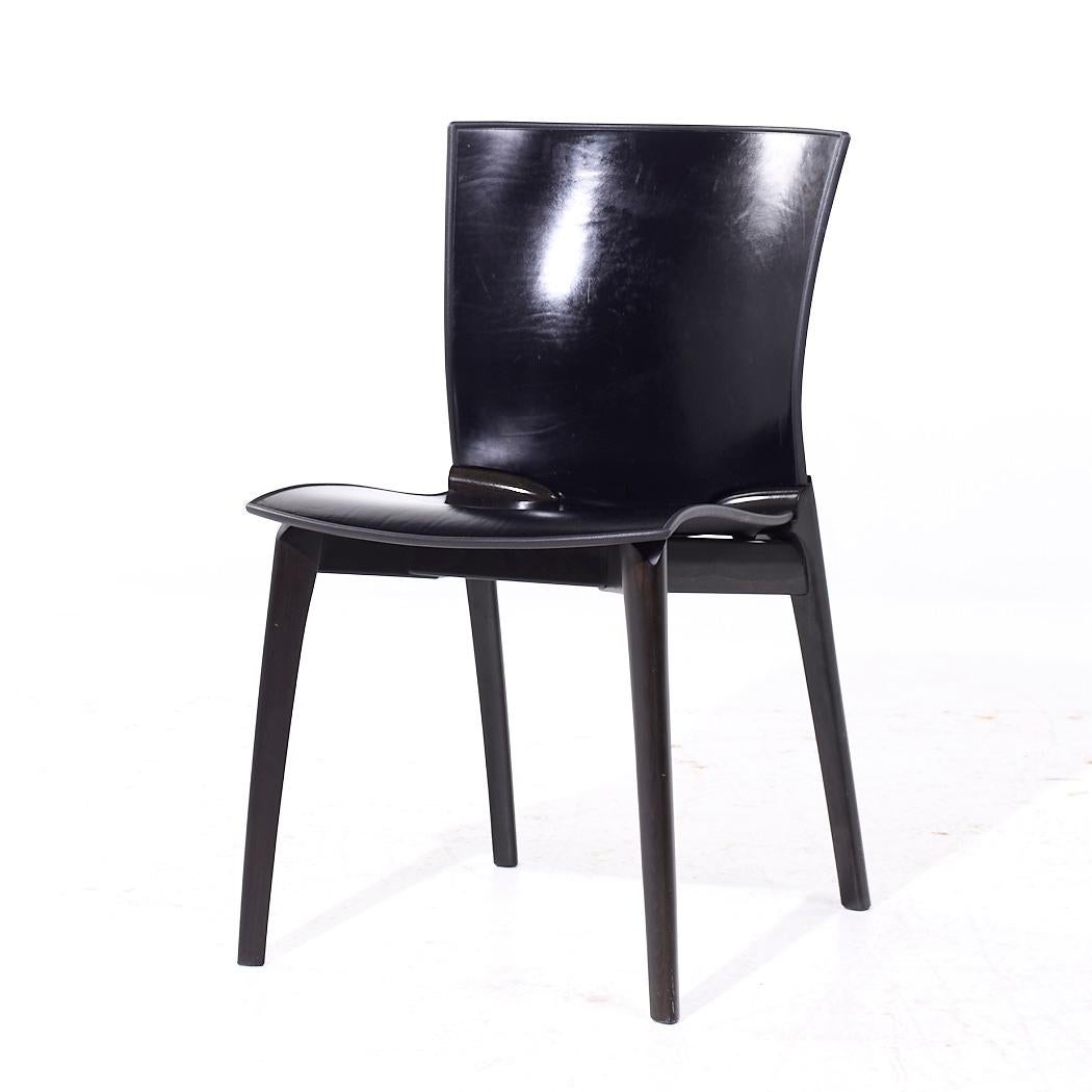Fin du 20e siècle Josep Lluscà for Cassina Cos MCM Italian Leather Dining Chairs - Set of 6 en vente