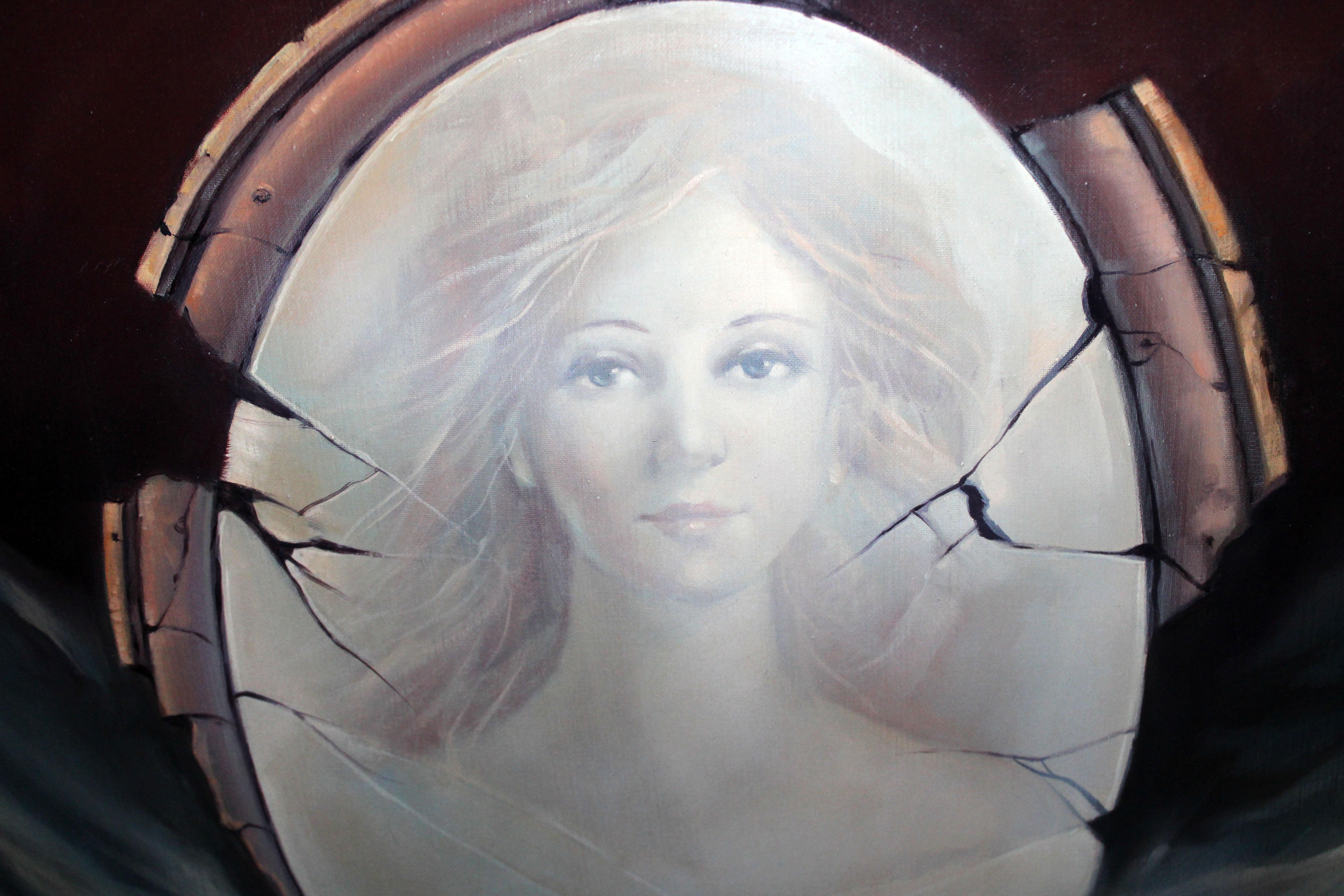 Die innere Welt - Óleo sobre tela (Schwarz), Figurative Painting, von Josep Marí i Lloret