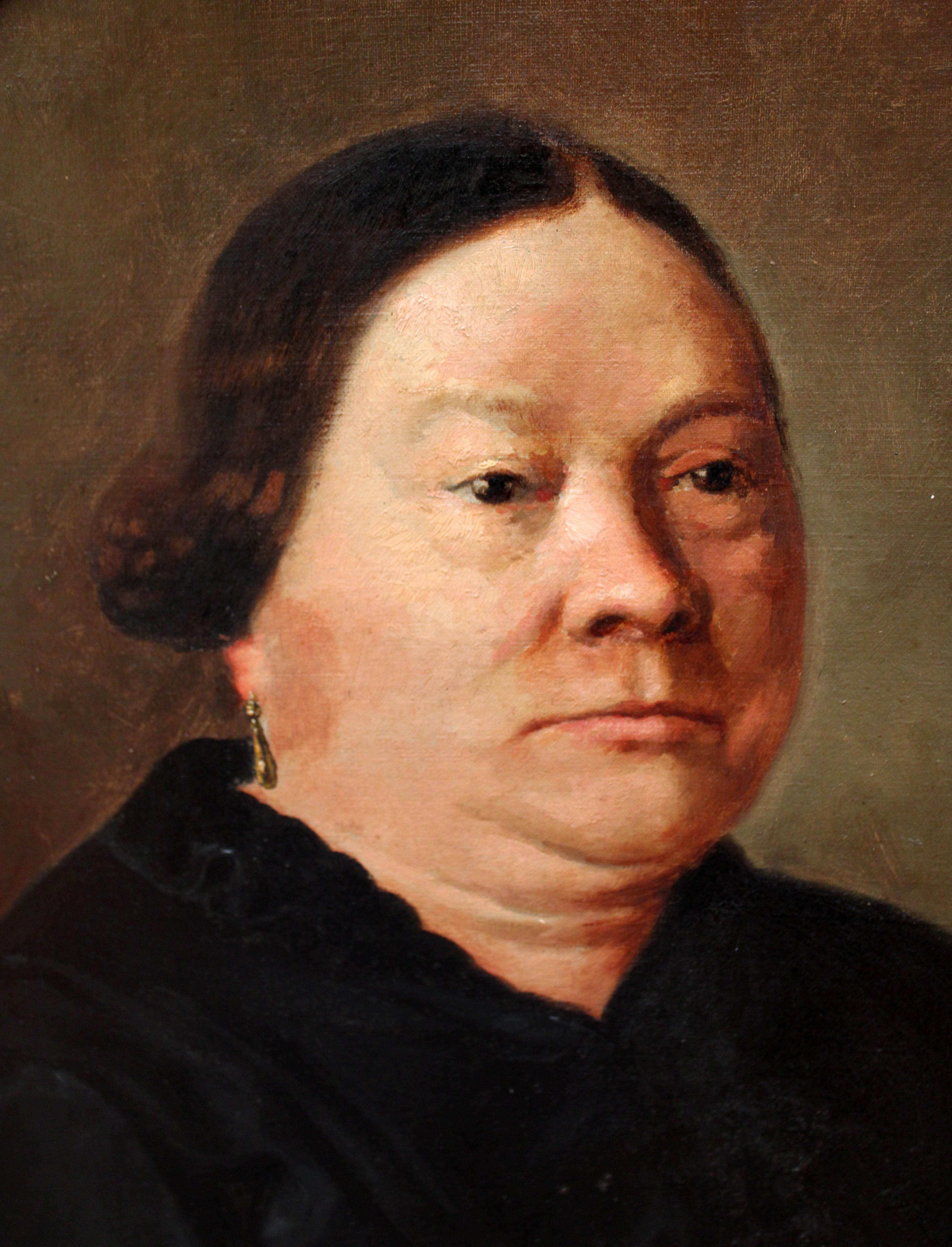 Óleo sobre tela - Retrato de una anciana - Año 1879 (Alte Meister), Painting, von Josep María Marqués García
