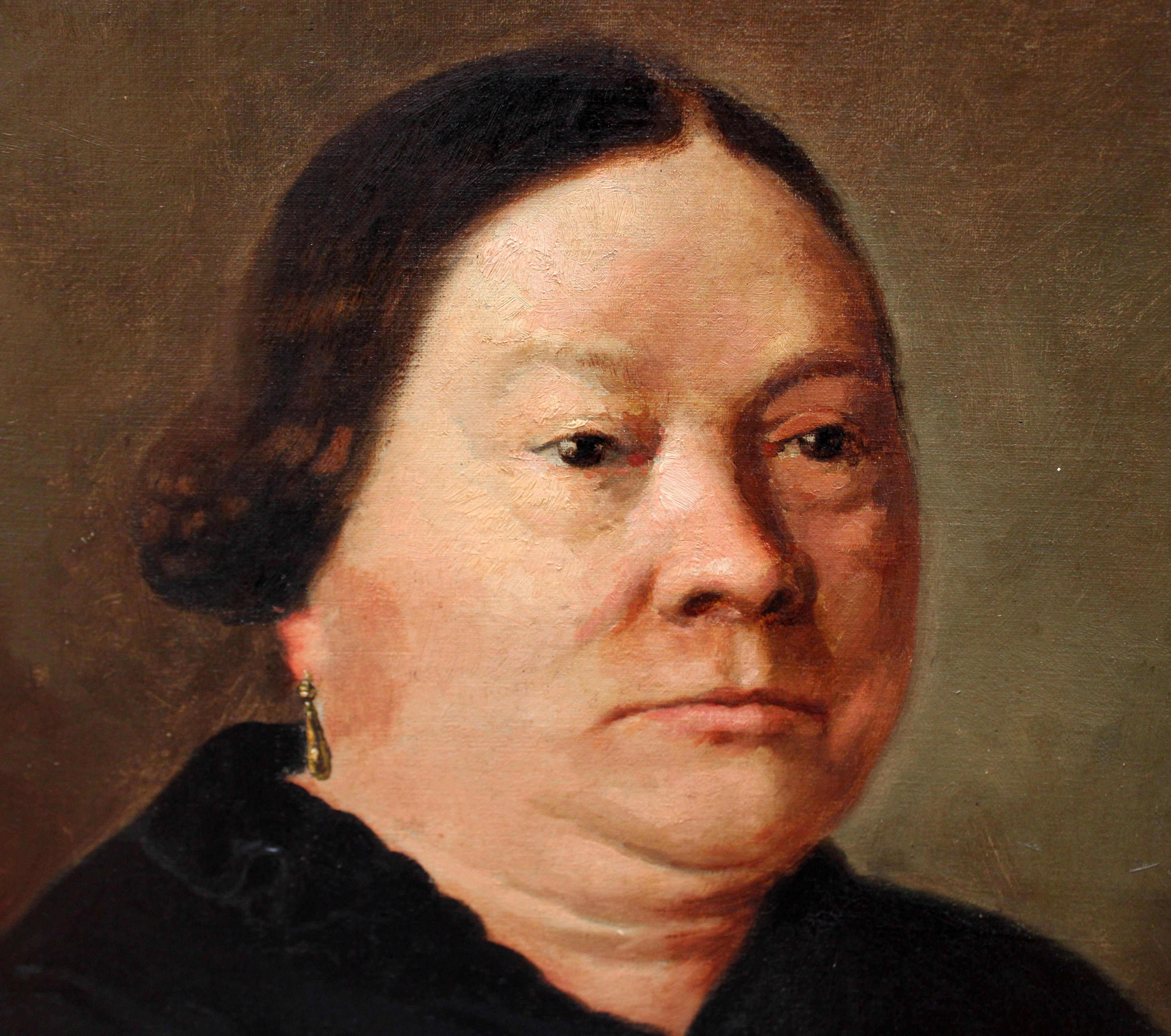 Óleo sobre tela - Retrato de una anciana - Año 1879 (Braun), Portrait Painting, von Josep María Marqués García