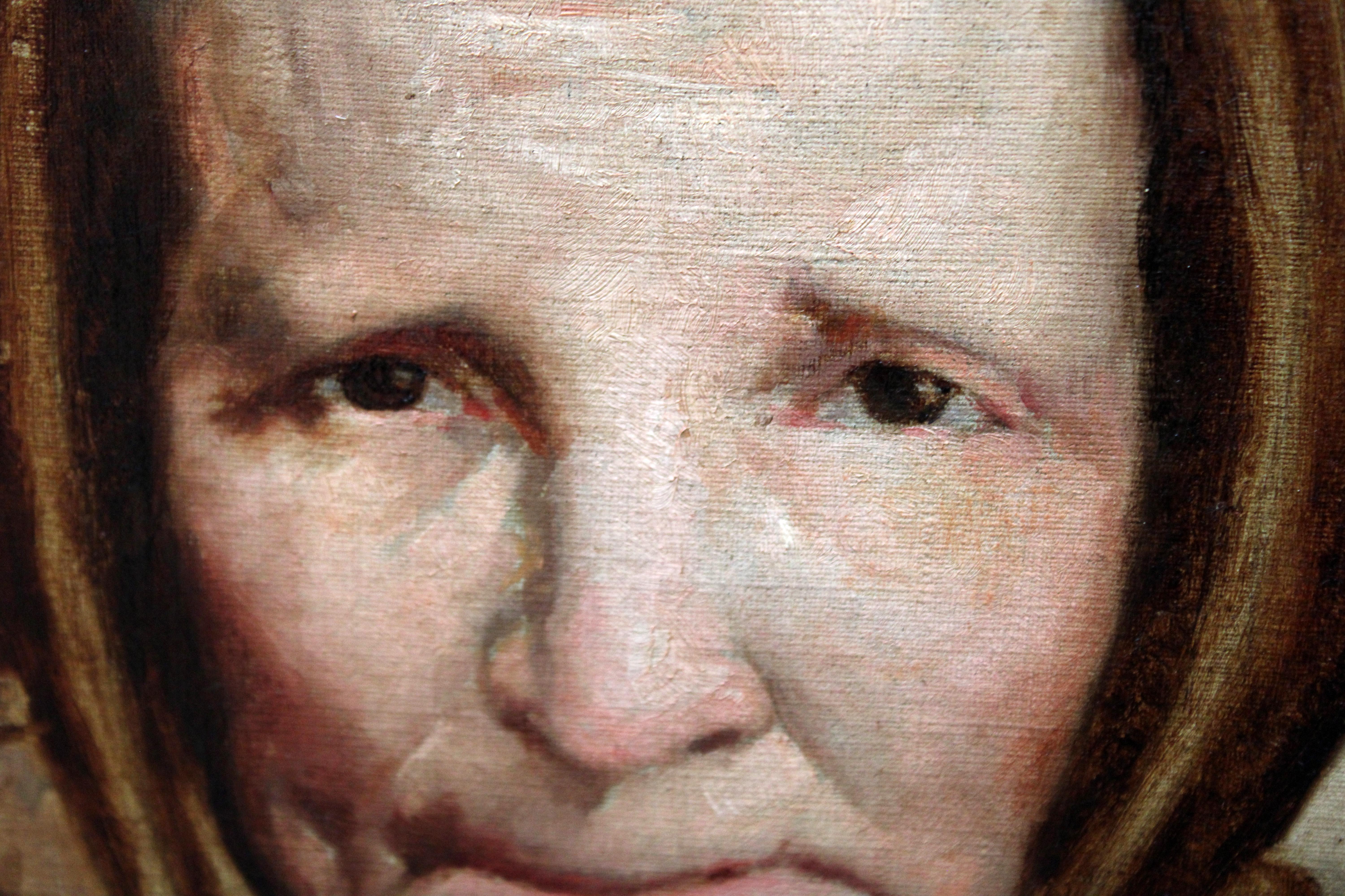 Óleo sobre tela - Retrato de una anciana - Año 1879 im Angebot 1