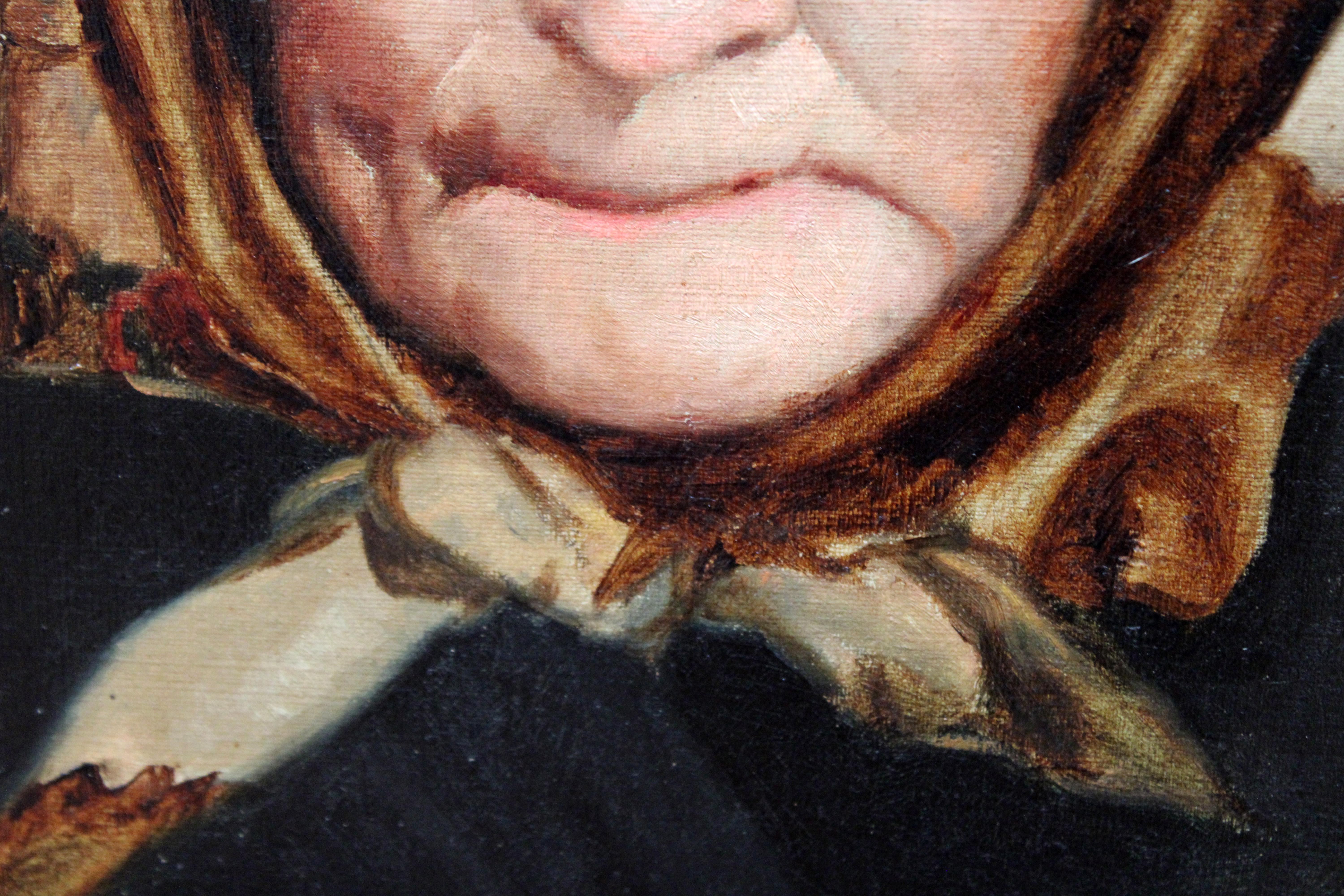 Óleo sobre tela - Retrato de una anciana - Año 1879 im Angebot 2