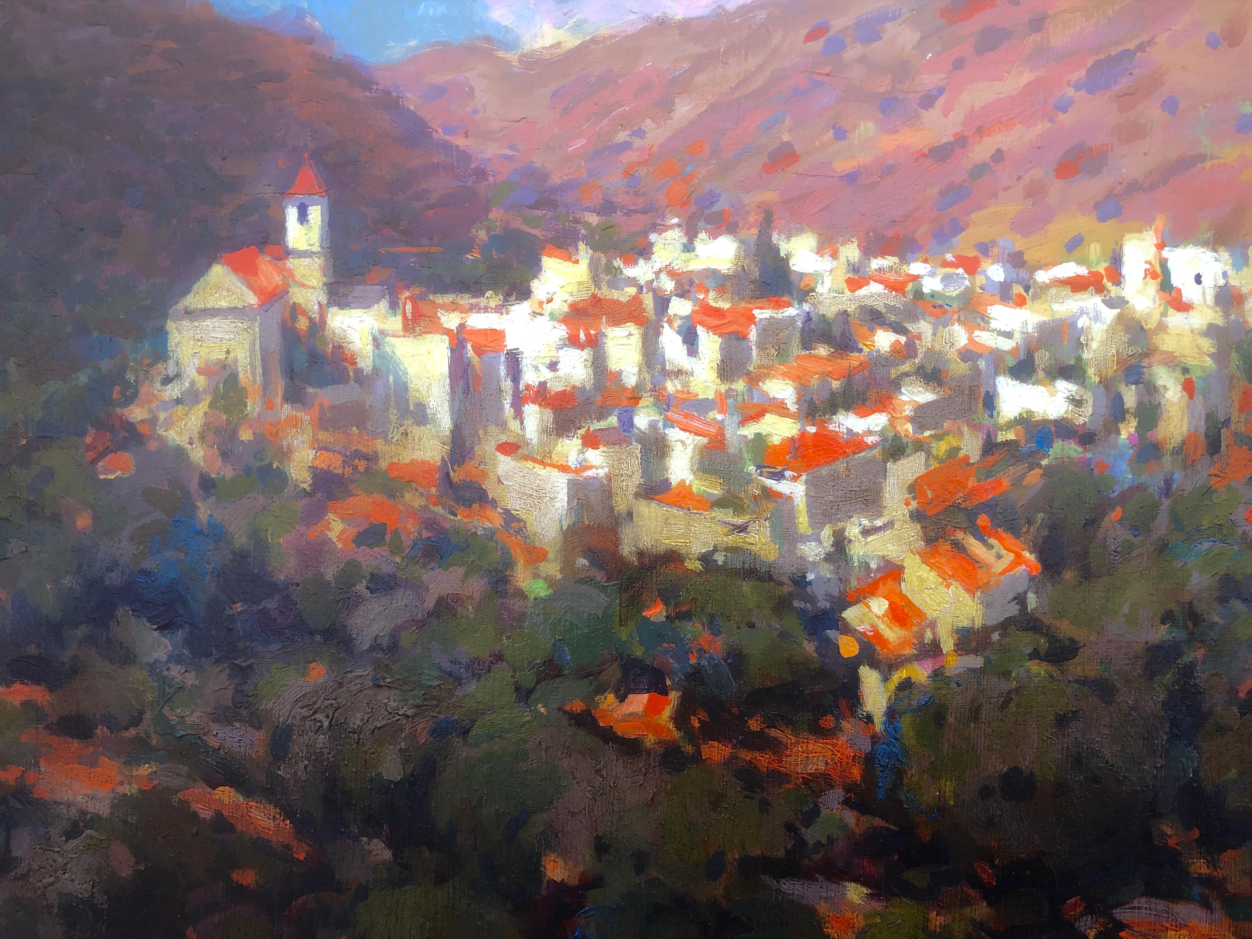 Andalusian town oil on canvas painting spanish landscape Spain 3